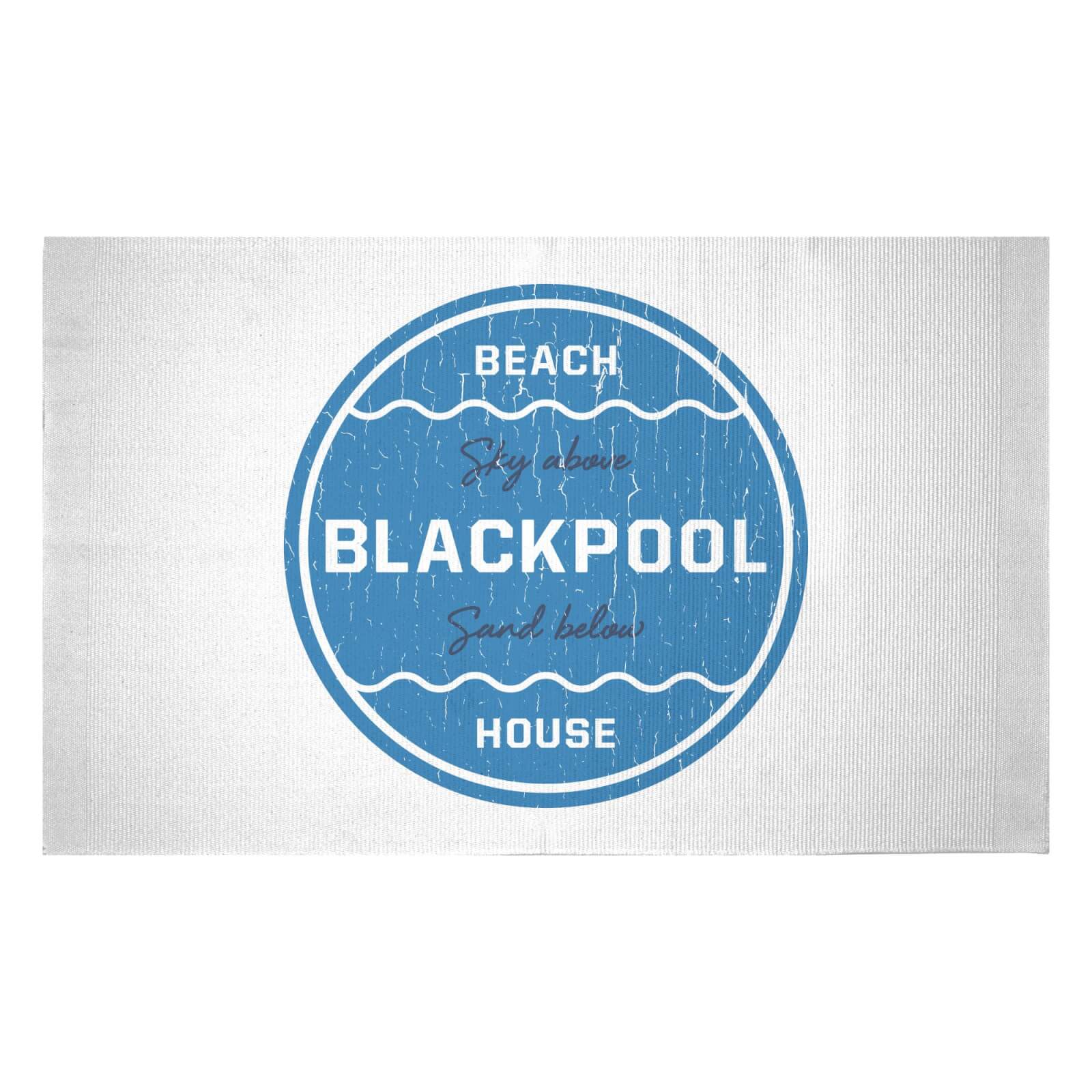 Blackpool Beach Badge Woven Rug - Small