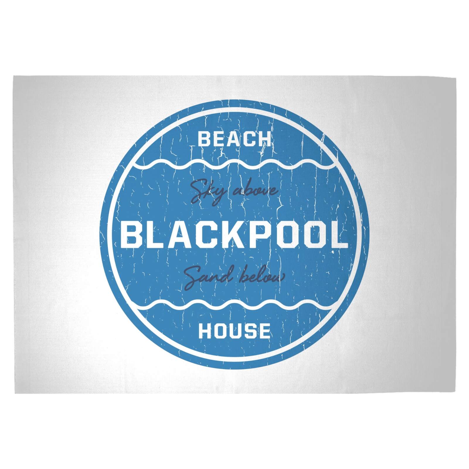 Blackpool Beach Badge Woven Rug - Large