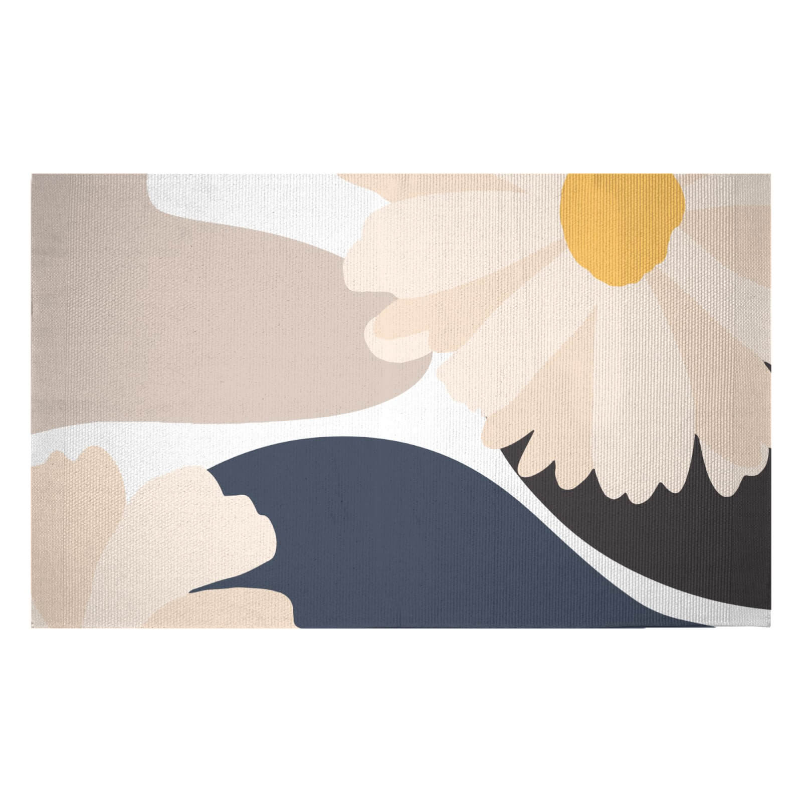Abstract Daisies Woven Rug - Small