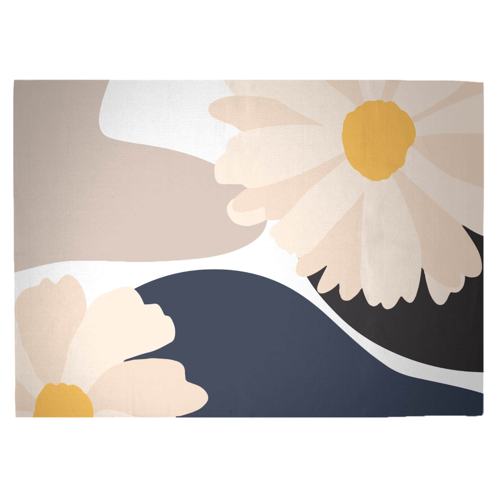 Abstract Daisies Woven Rug - Large