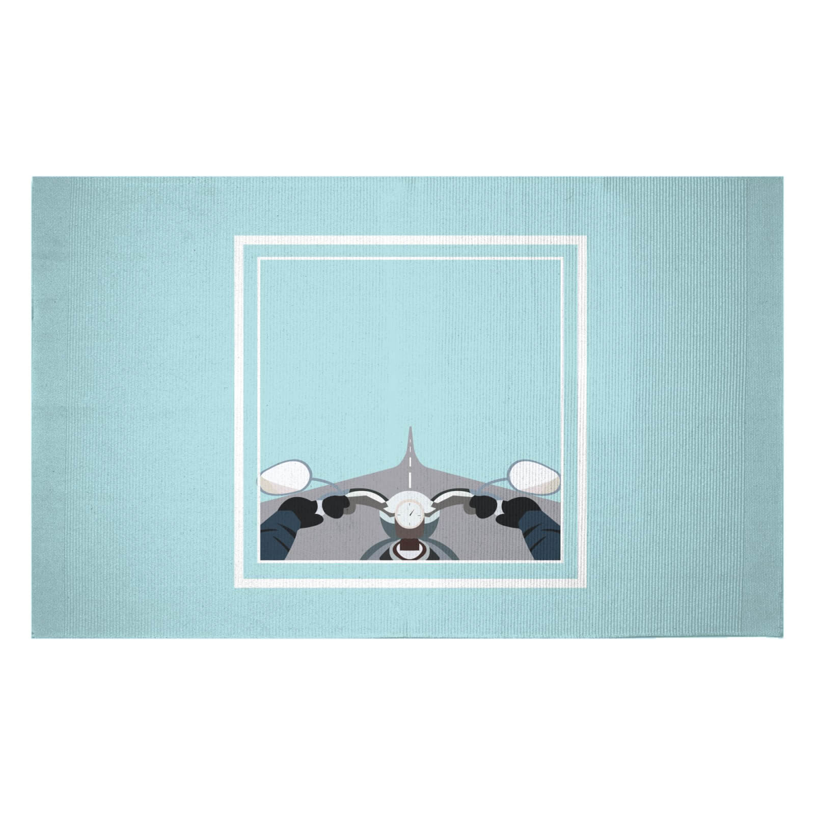 Motorbike Open Road Woven Rug - Small