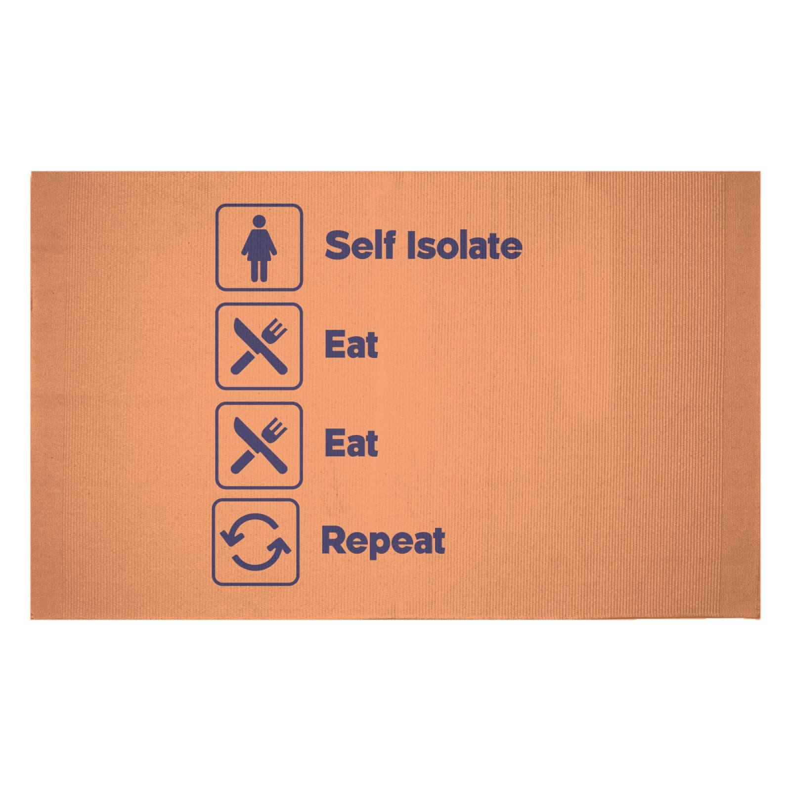 Ladies Self Isolate Eat Eat Repeat Woven Rug - Small