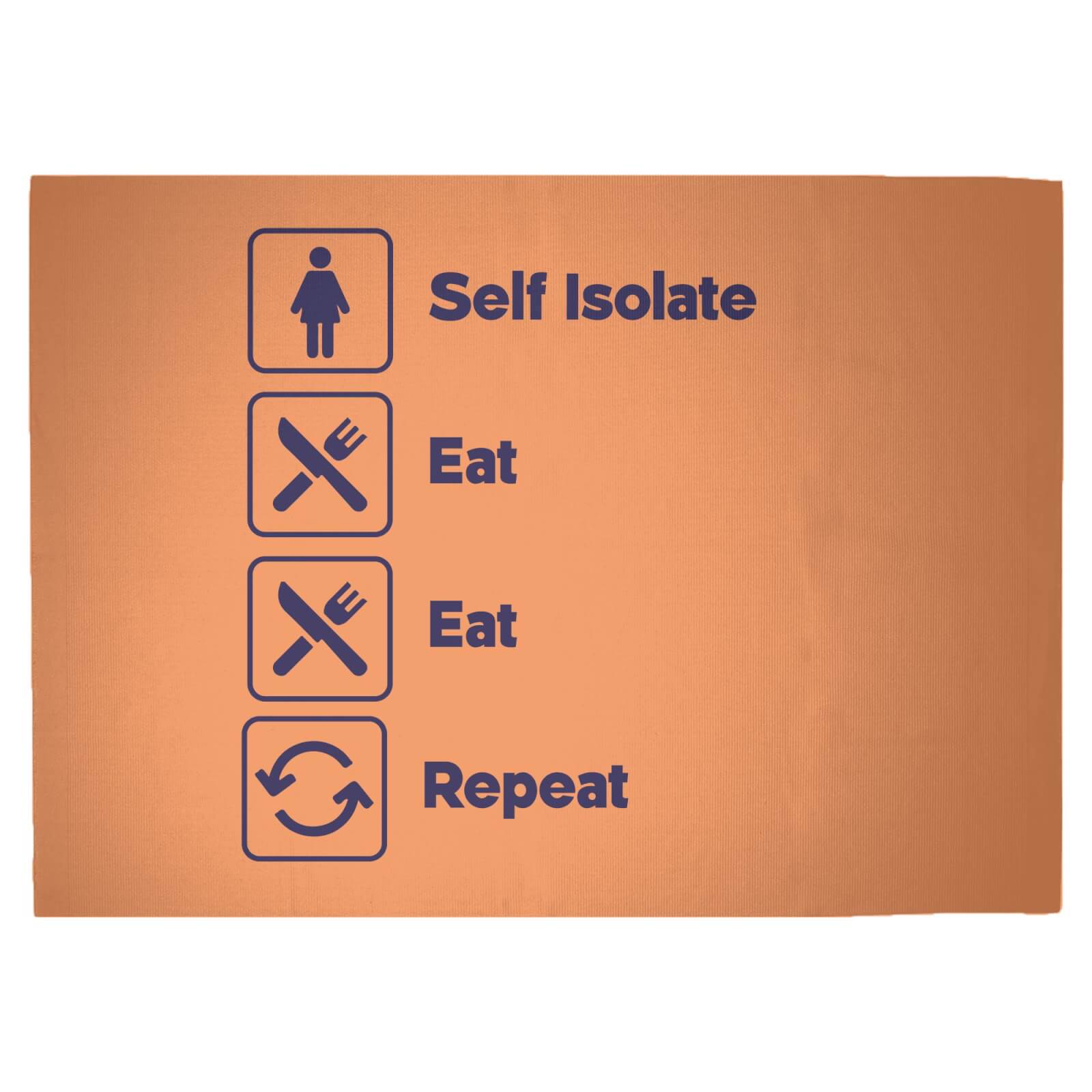 Ladies Self Isolate Eat Eat Repeat Woven Rug - Large