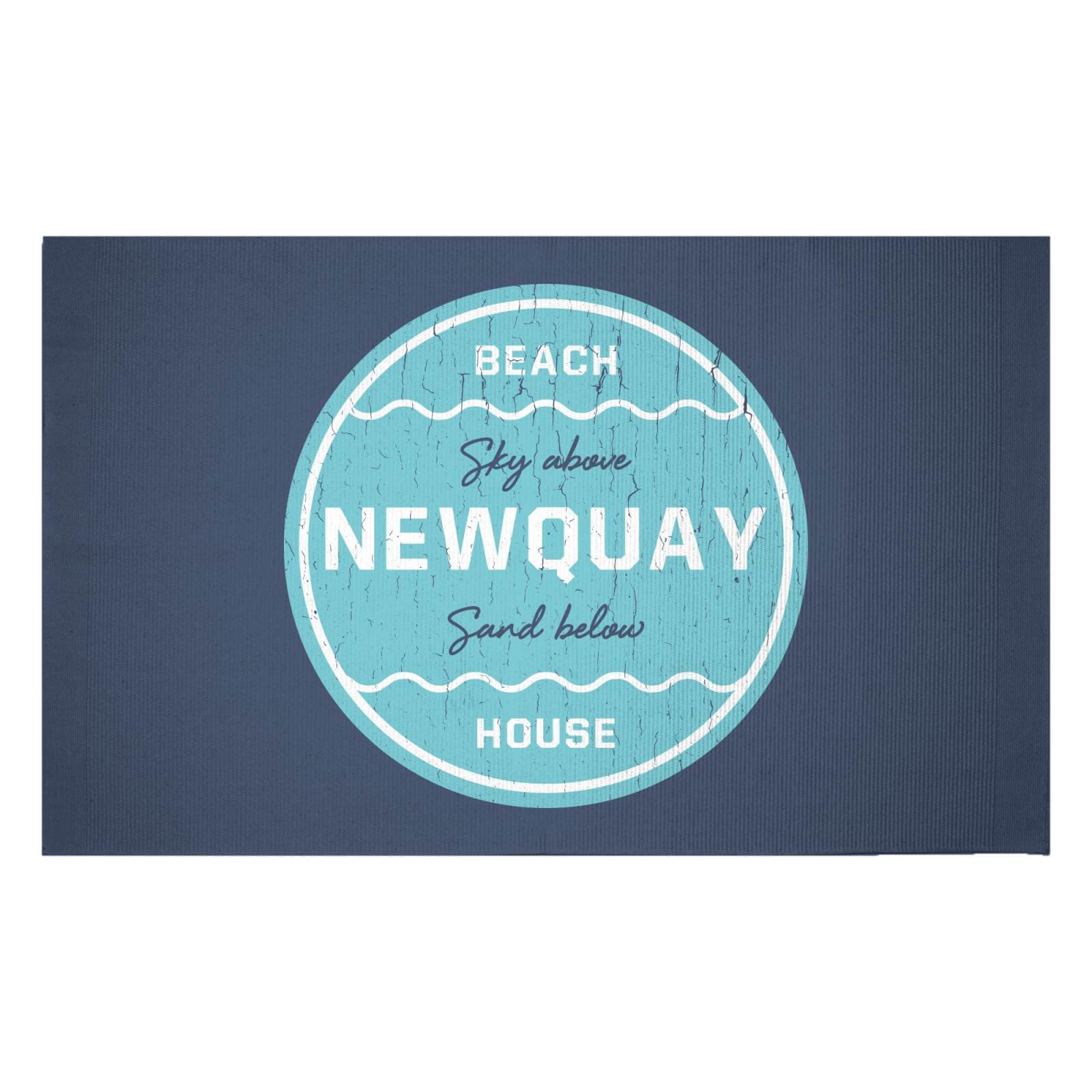 Newquay Beach Badge Woven Rug - Small