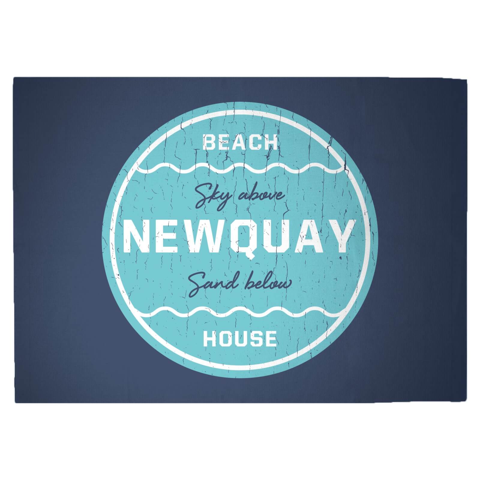 Newquay Beach Badge Woven Rug - Large
