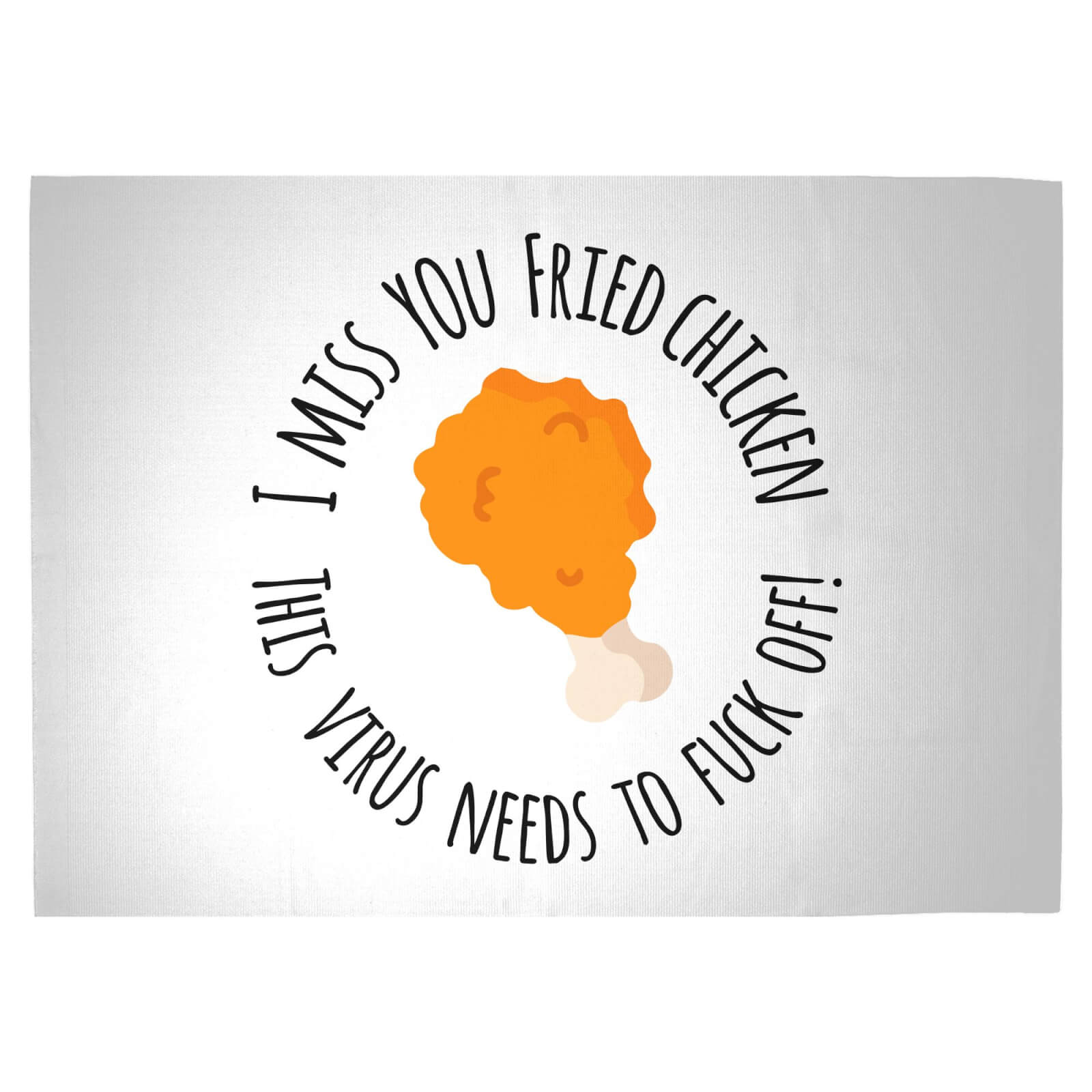 I Miss You Fried Chicken Woven Rug - Large
