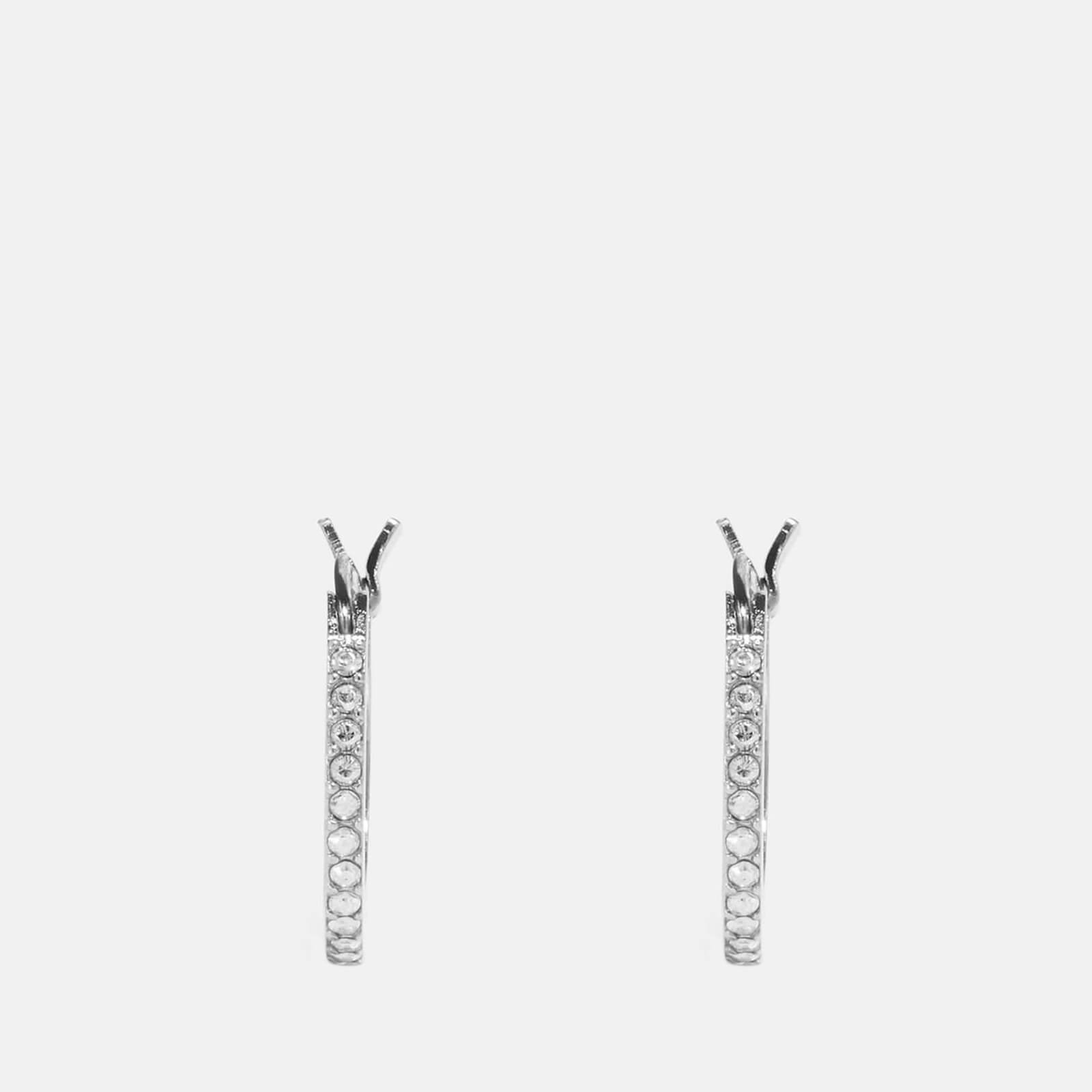 Image of Coach Women's Pave Huggie Earrings - Sv/Clear
