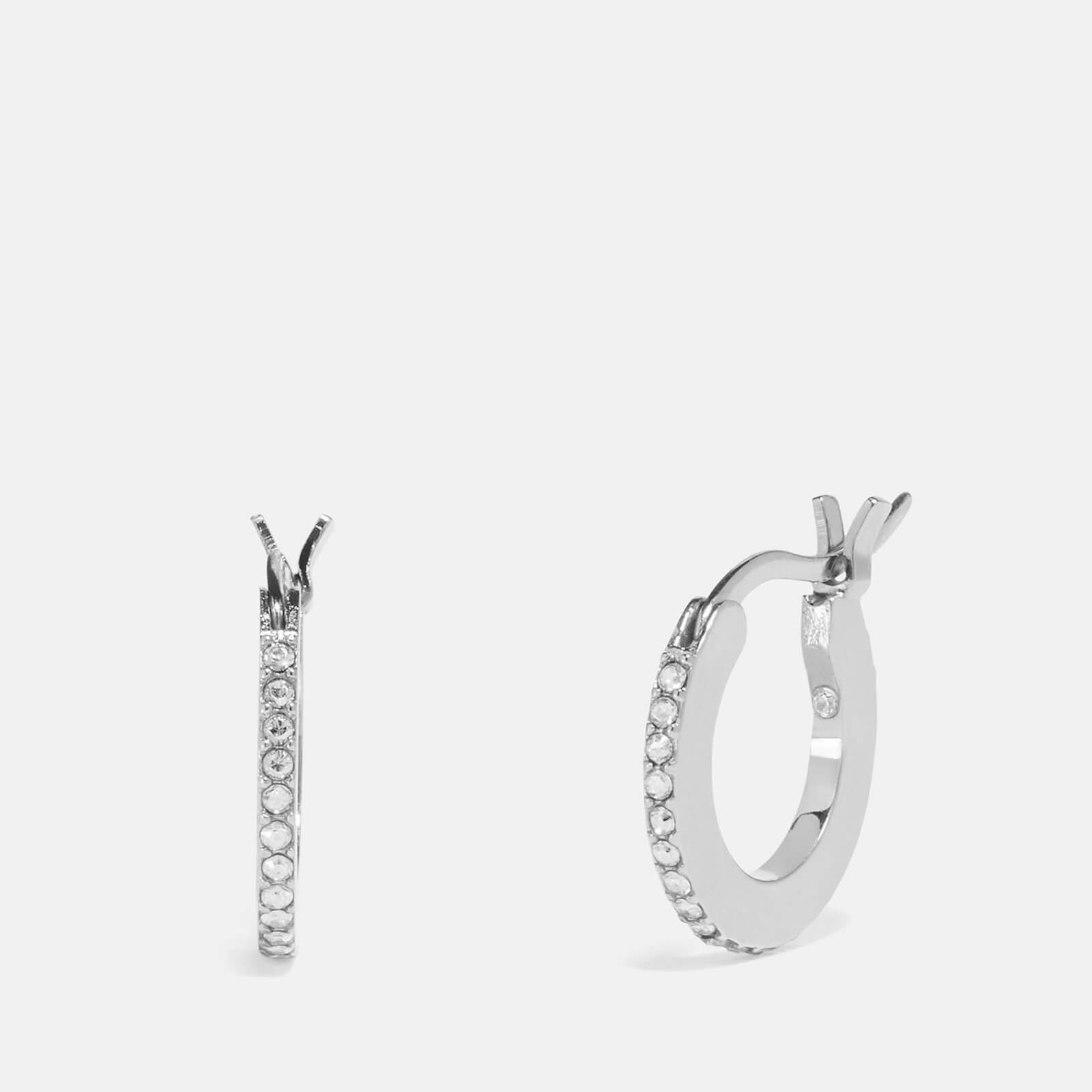 Coach Women's Pave Huggie Earrings - Sv/Clear