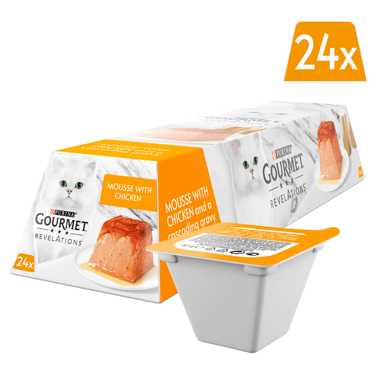 Image of GOURMET Revelations with Chicken Adult Wet Cat Food 24x57g