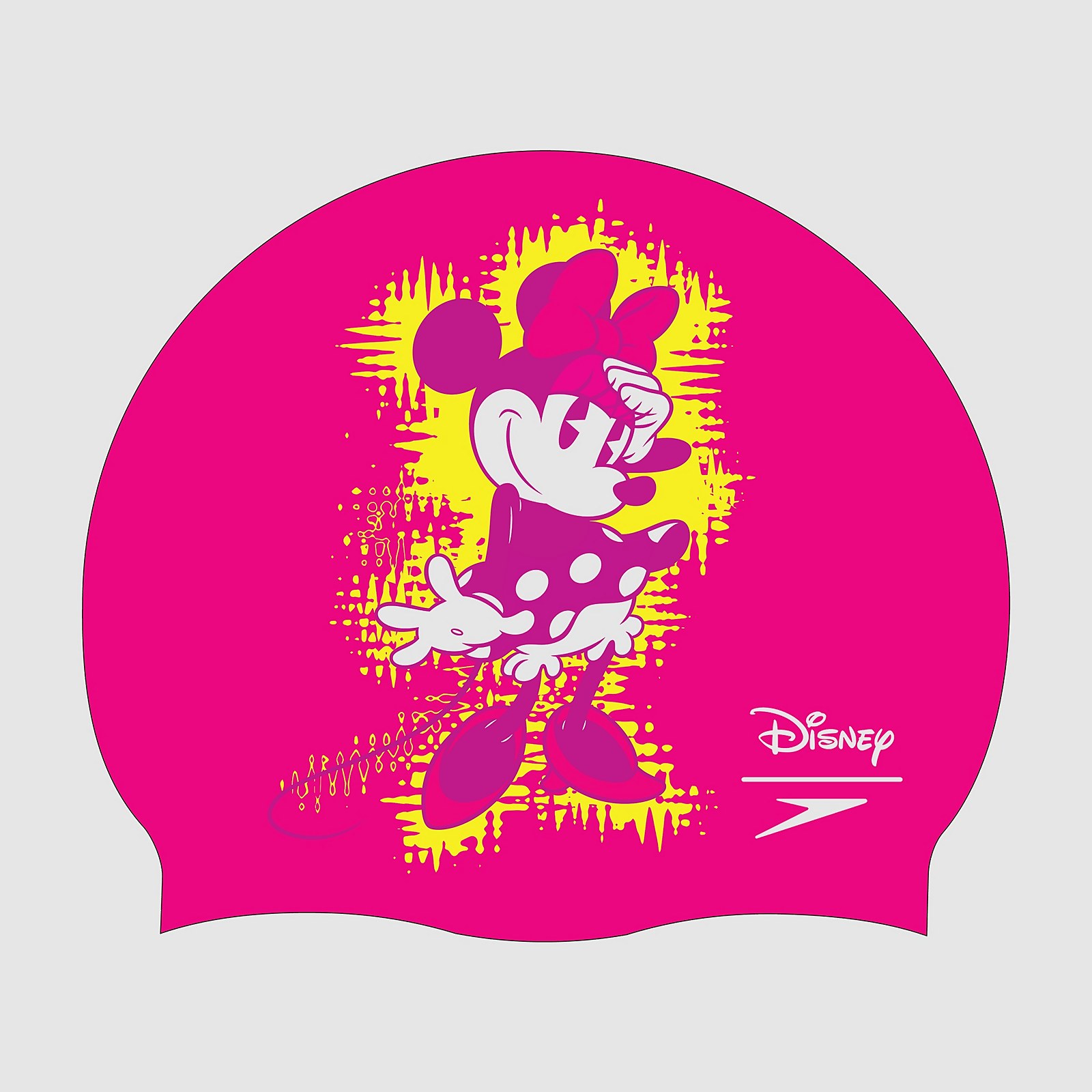 Bonnet de bain Enfant Minnie Mouse Slogan Imprimé Rose - One Size