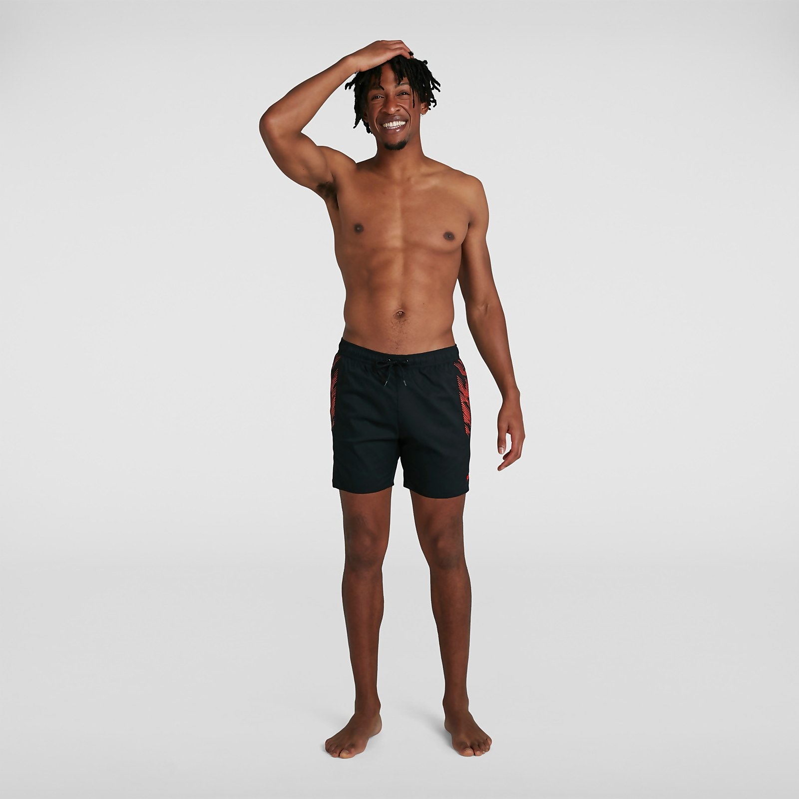 Short de bain Homme Sport Imprimé 16 pouces Noir - L