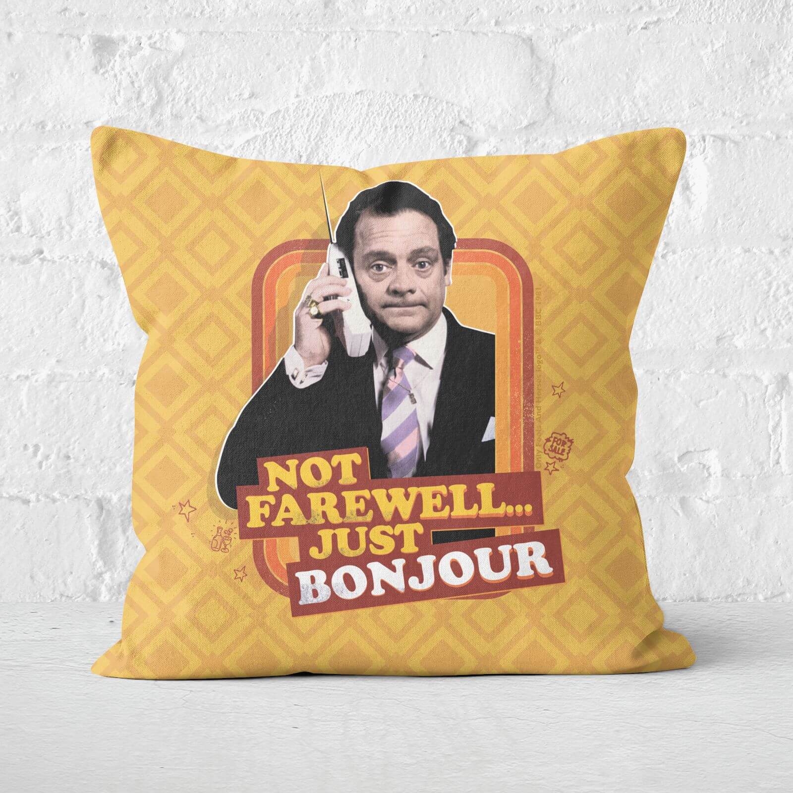 Only Fools And Horses Not Farewell... Just Bonjour Square Cushion - 60x60cm - Soft Touch