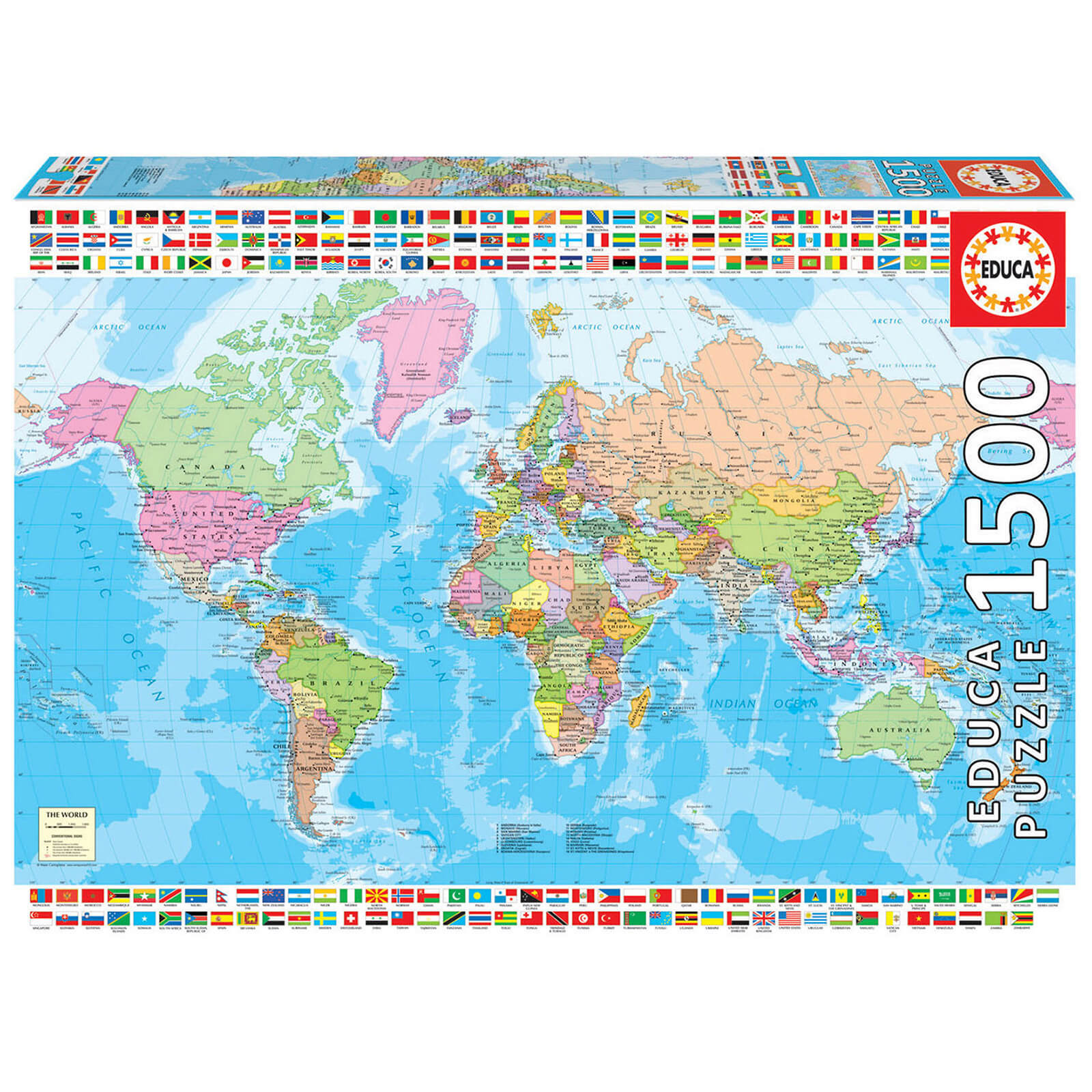 Map Of The World With Flags Jigsaw Puzzle (1500 pieces)