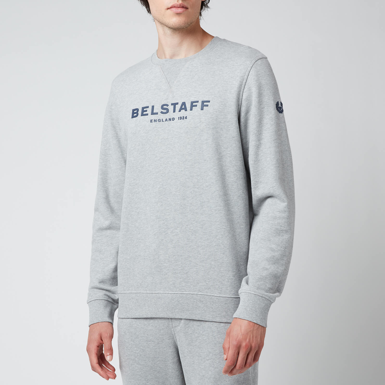 Belstaff Men's 1924 Sweatshirt - Grey Melange/Dark Navy - L