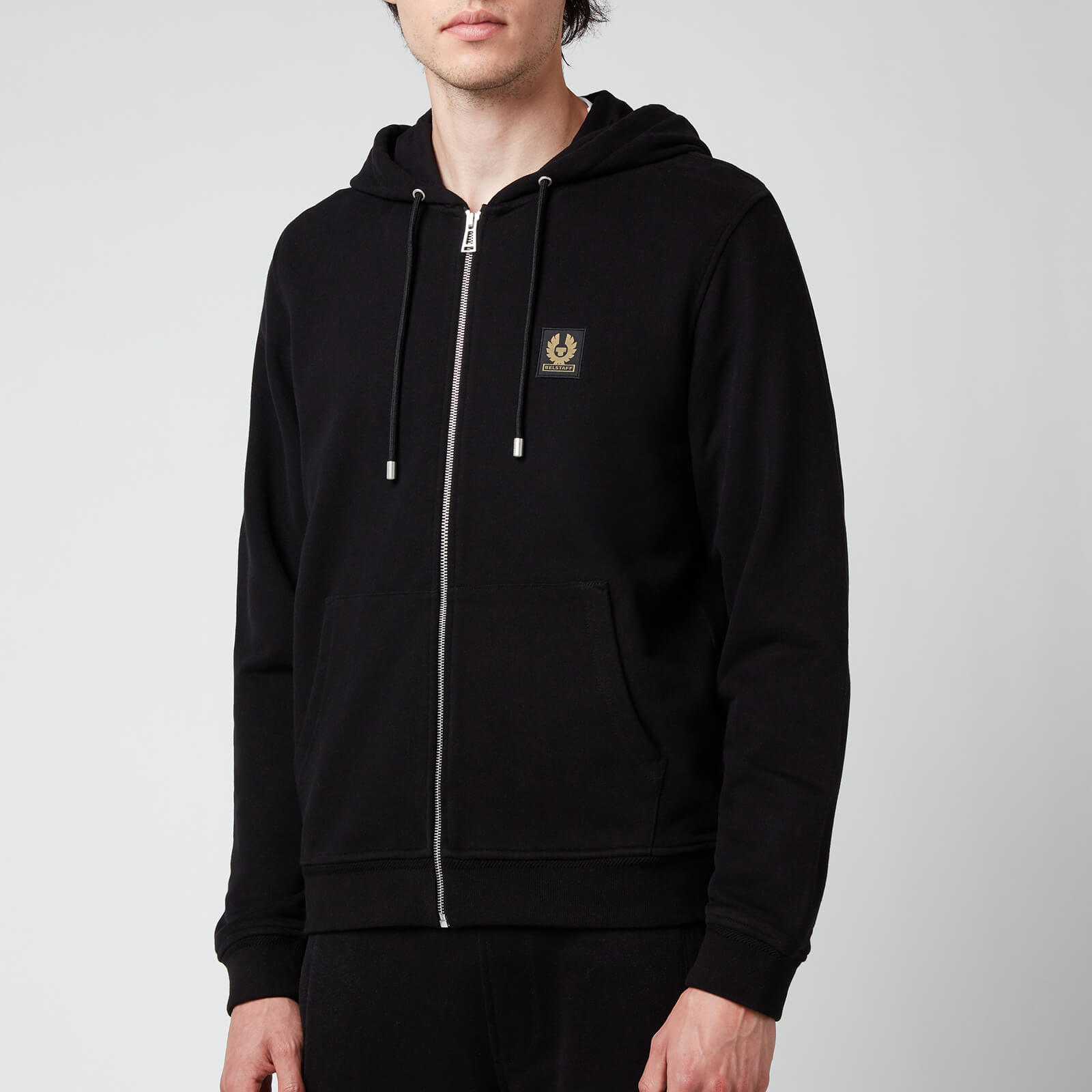 Belstaff Men's Patch Logo Zip-Through Hoodie - Black - S