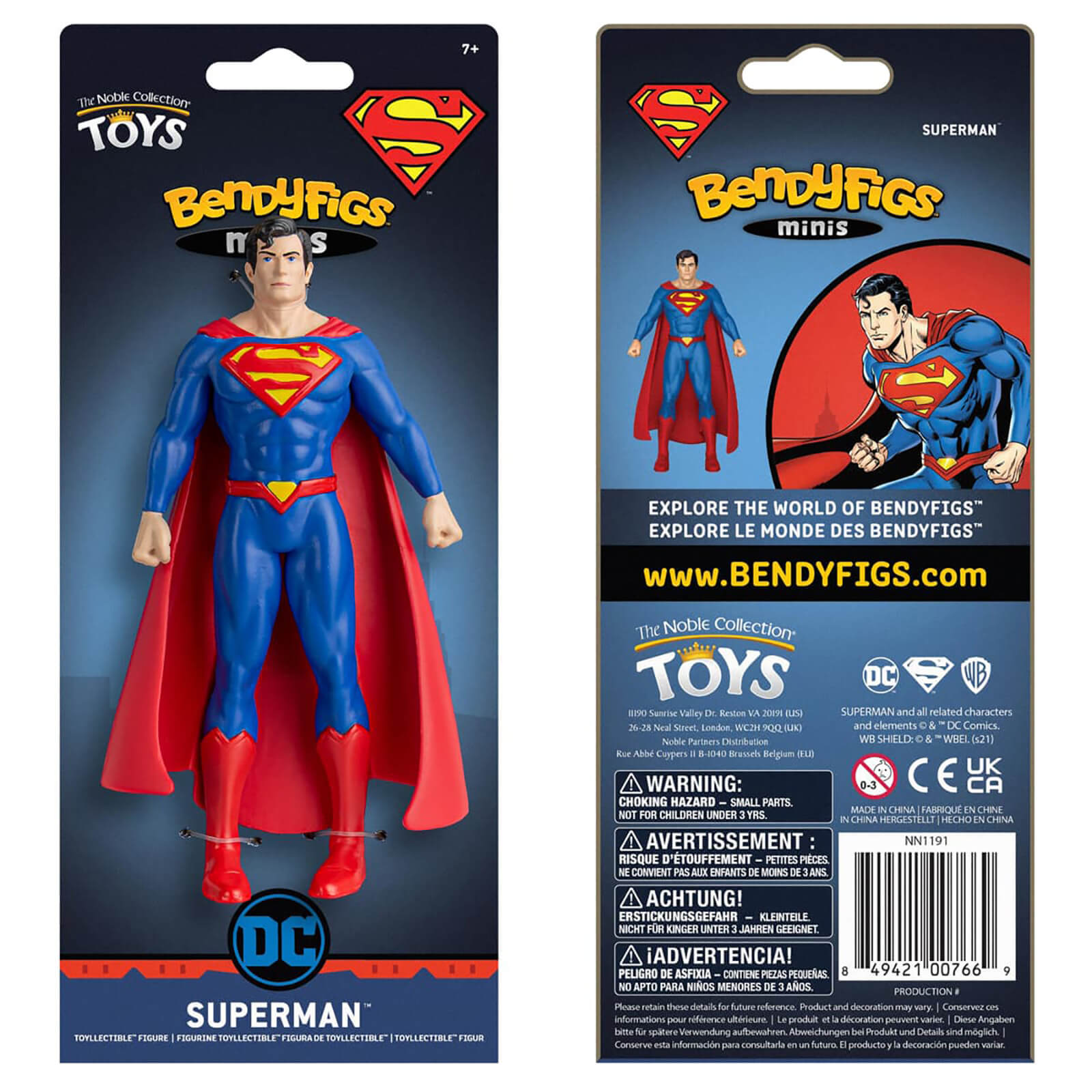 Noble Collection DC Comics Superman Mini Bendyfig 5.5 Inches