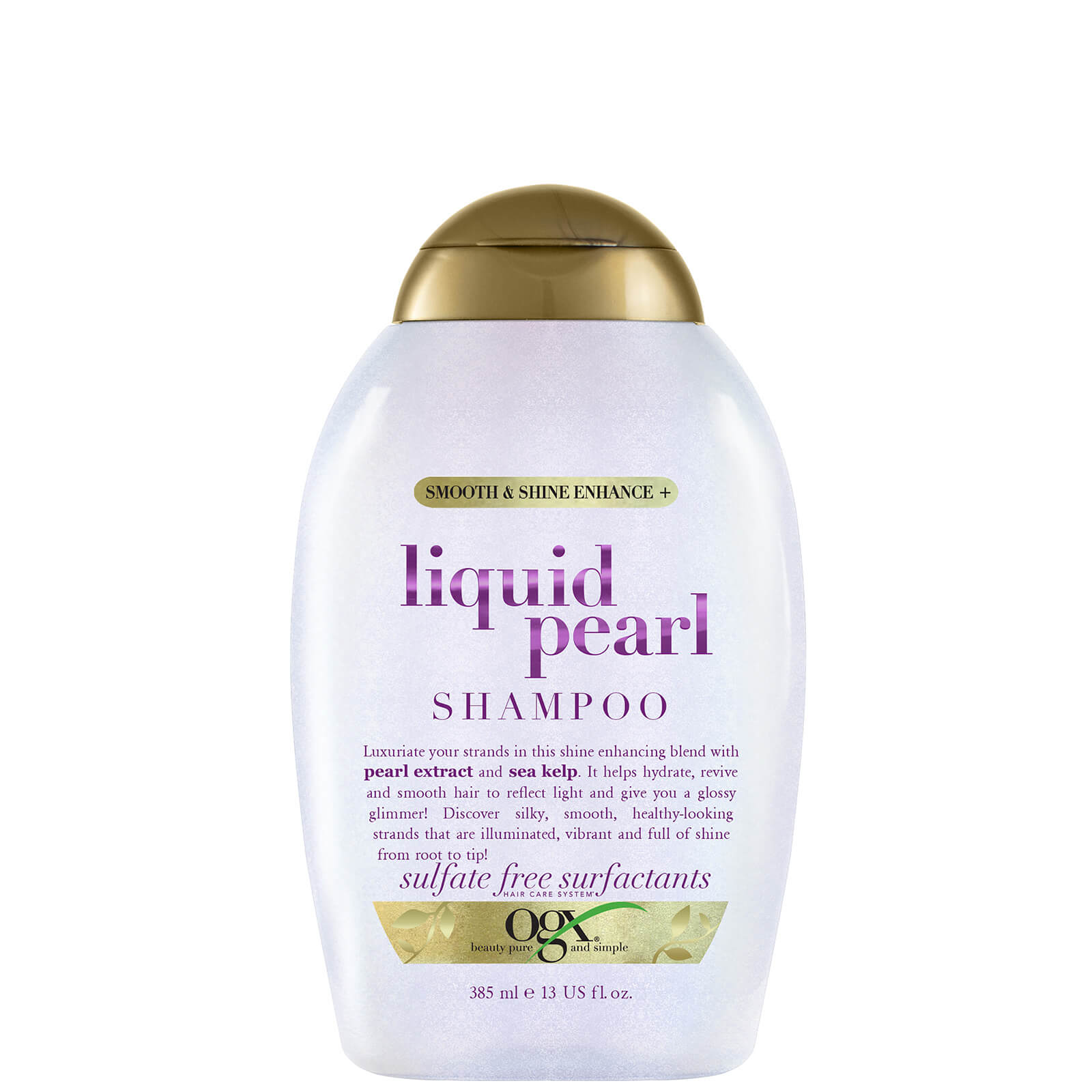 Image of OGX Smooth and Shine Enhance Liquid Pearl Shampoo 385ml