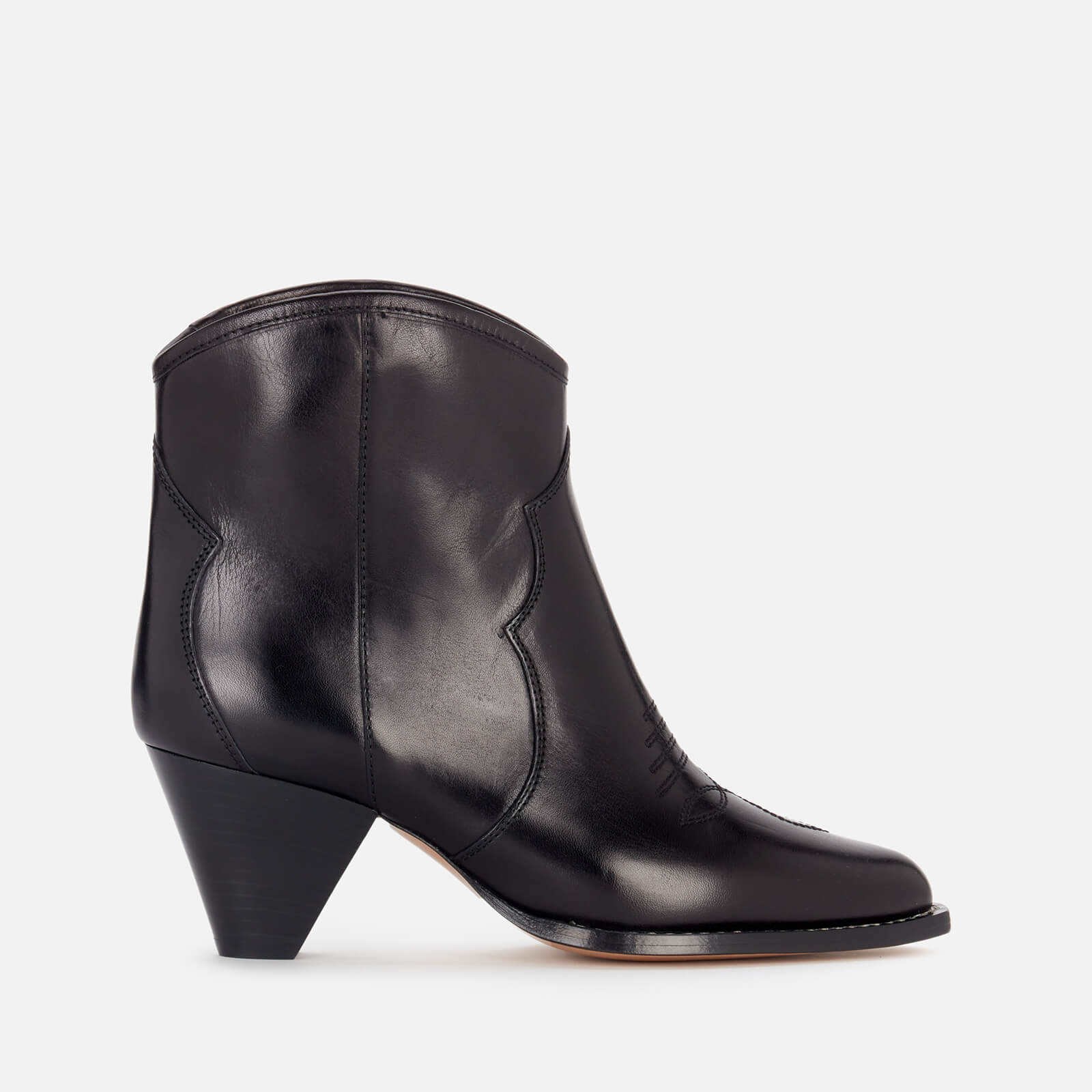 Isabel Marant Women's Darizo Leather Heeled Ankle Boots - Black - UK 5