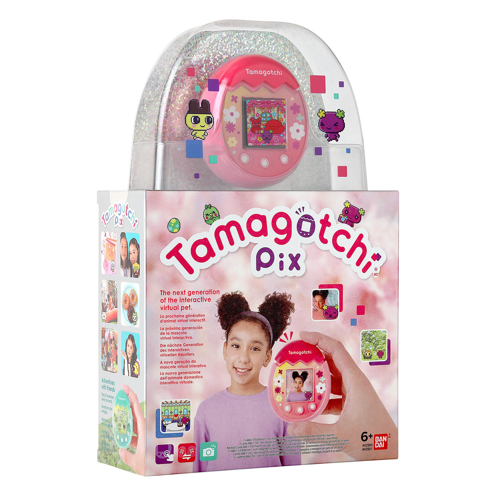 Tamagotchi Pix Virtueel Huisdier en Camera Roze Bandai
