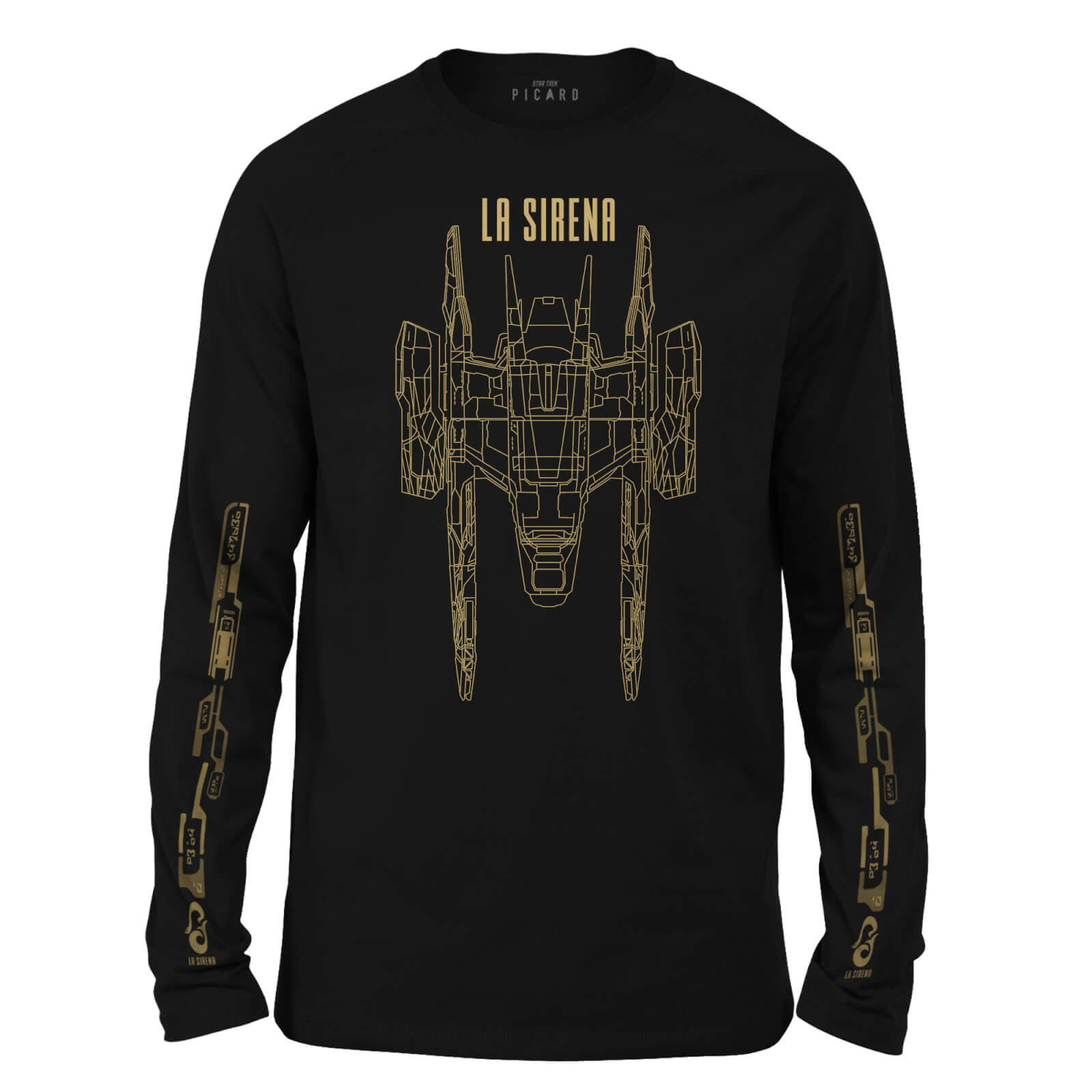 

Star Trek: Picard La Sirena Wireframe Unisex Long Sleeve T-Shirt - Black - XS