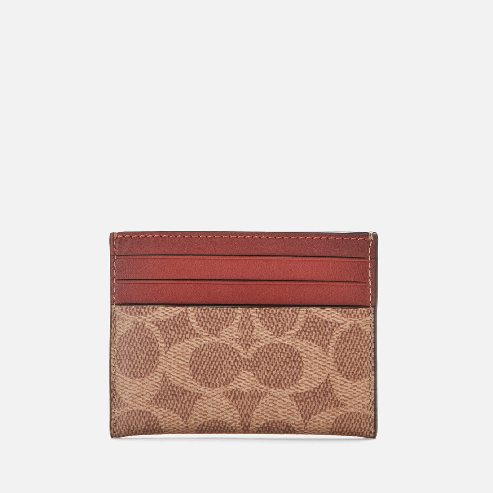Coach Men's Signature Card Case - Tan/Rust