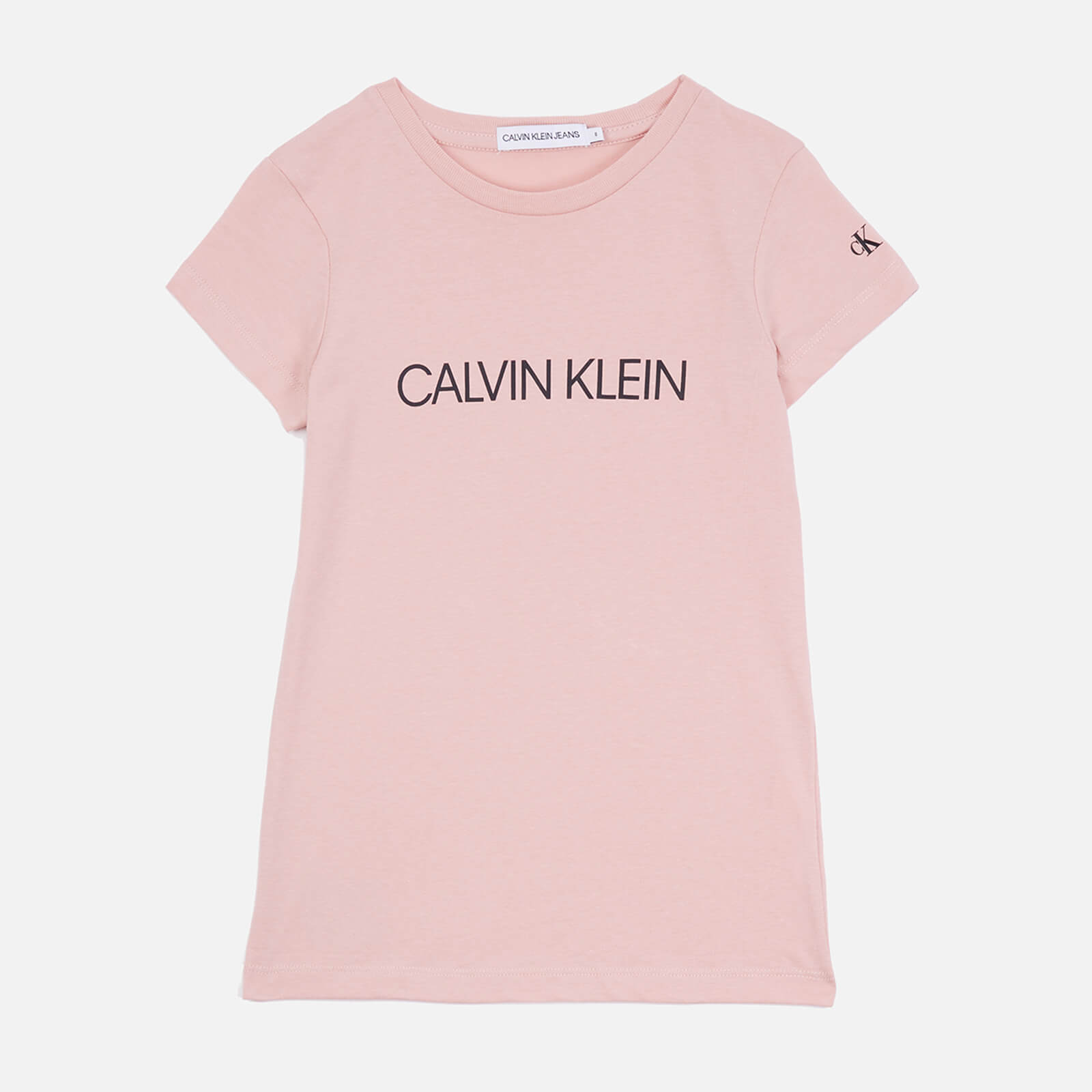 Calvin Klein Girls' Institutional Ss Slim T-Shirt - Delicate Rose - 6 Years