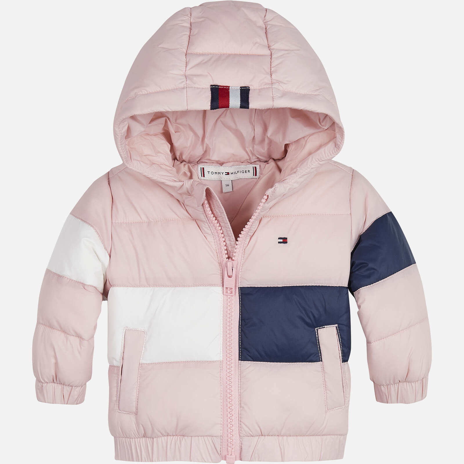 Tommy Hilfiger Baby Colourblock Puffer Coat - Delicate Pink - 6-9 months