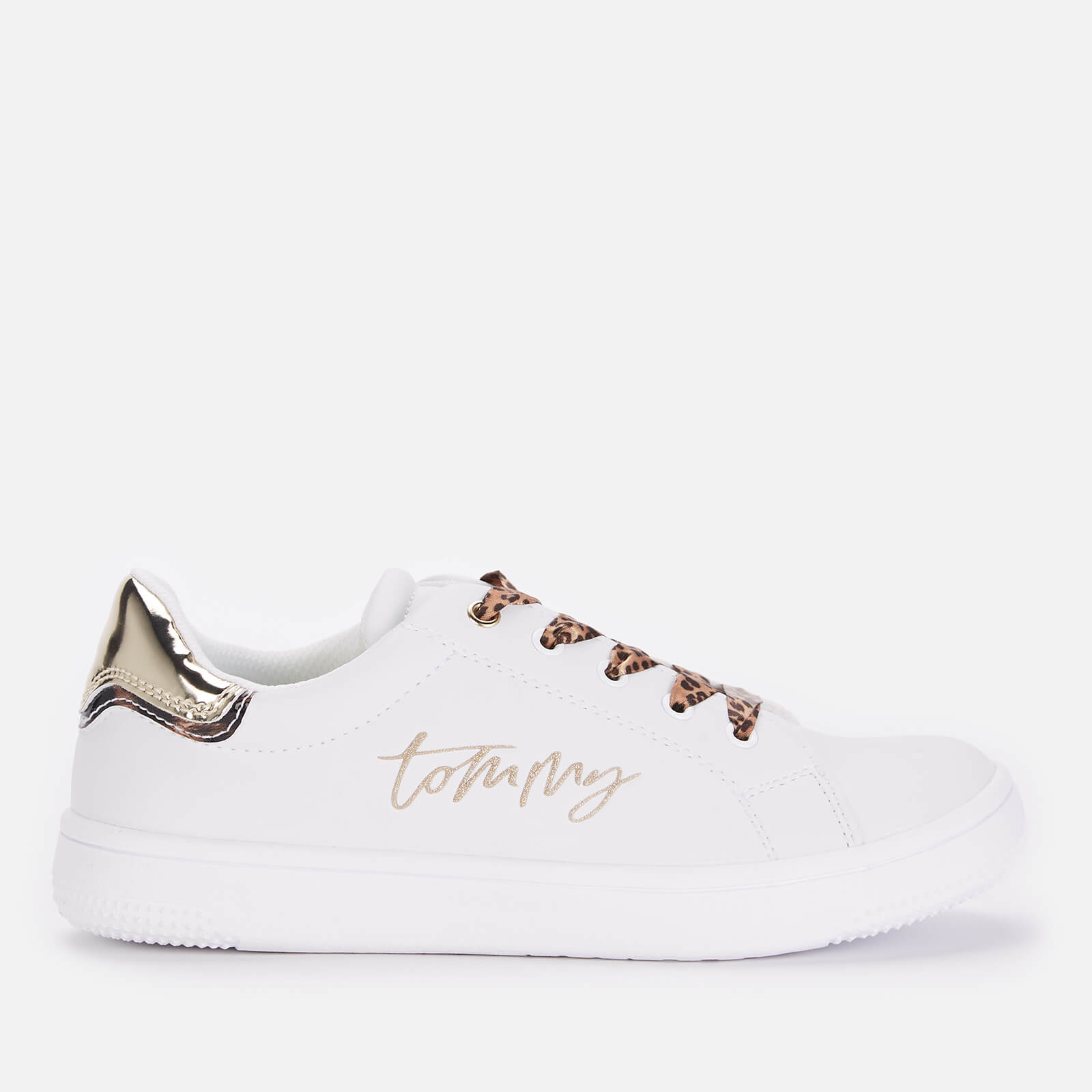 Tommy Hilfiger Girls' Low Cut Lace-Up Sneaker White/Platinum White/Platinum - UK 1 Kids product