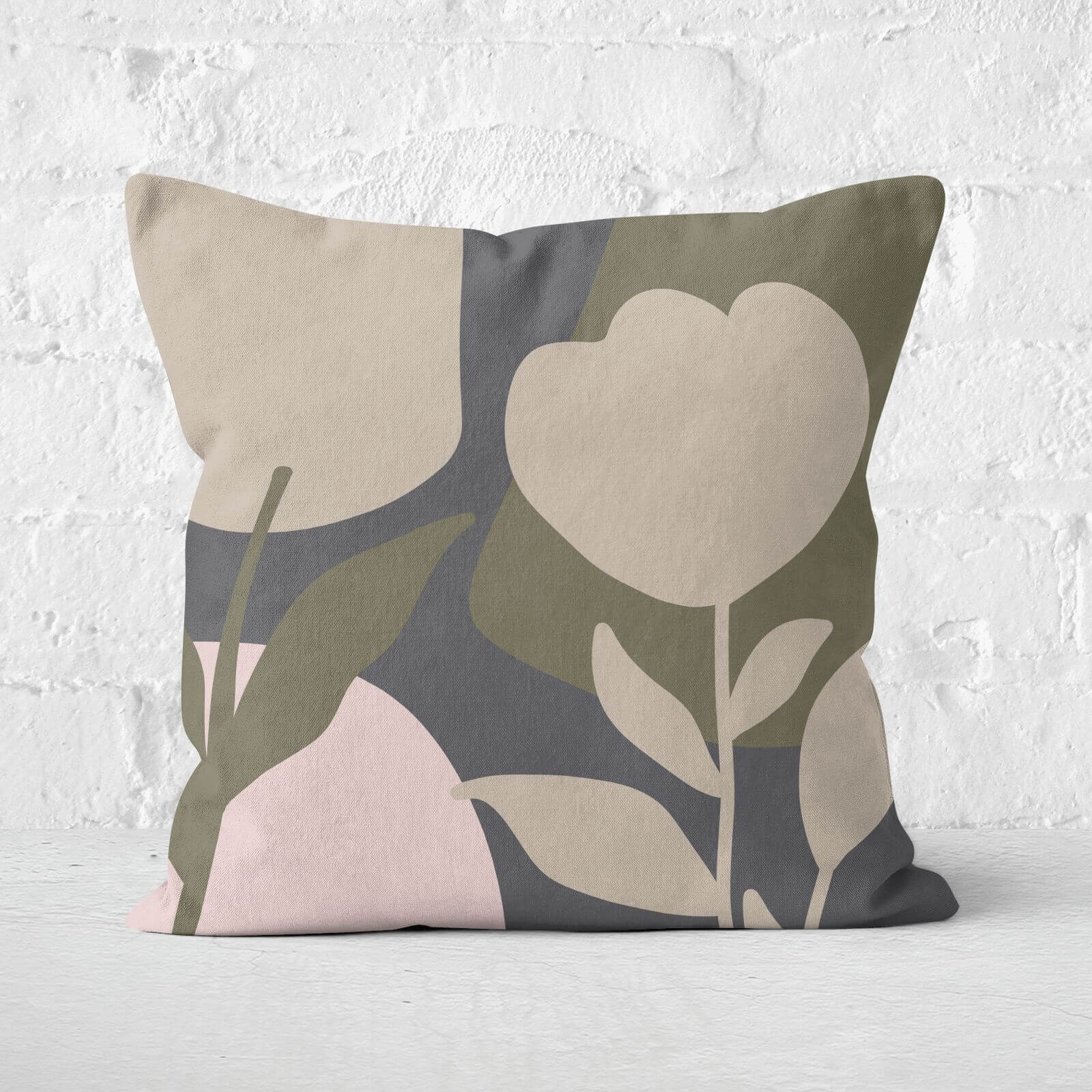 Abstract Natural Square Cushion - 40x40cm - Soft Touch