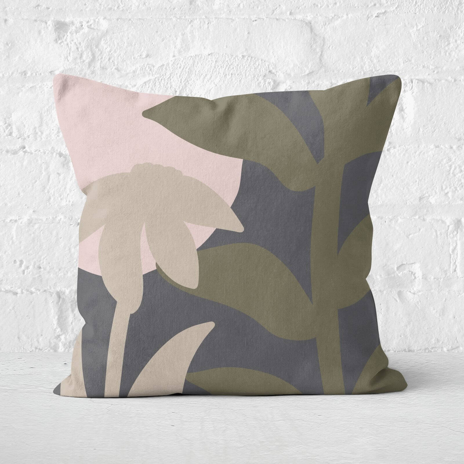 Abstract Natural Flowers Square Cushion - 40x40cm - Soft Touch