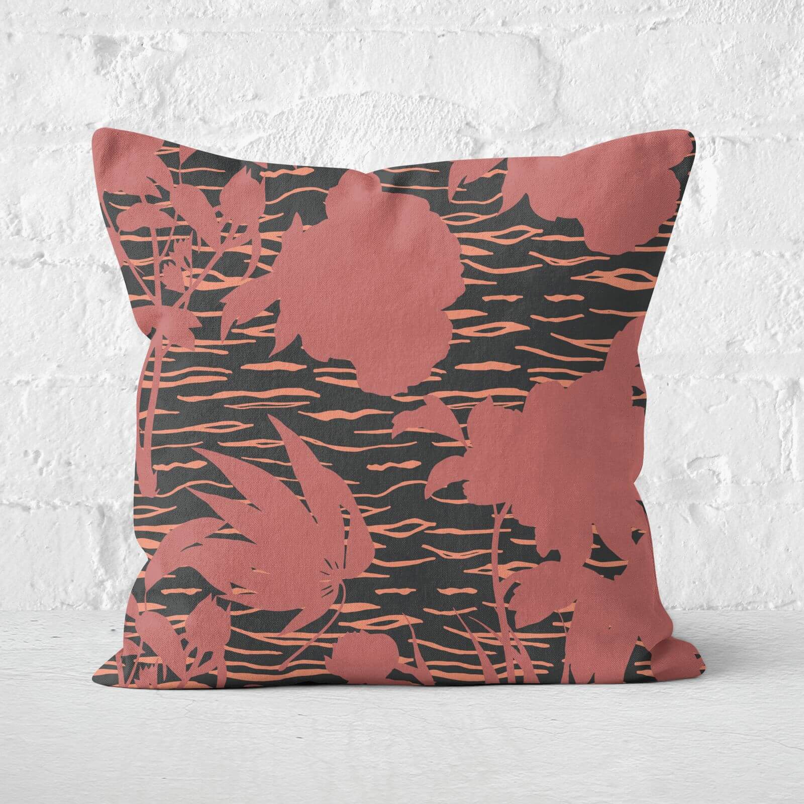 Flowers & Animal Square Cushion - 40x40cm - Soft Touch