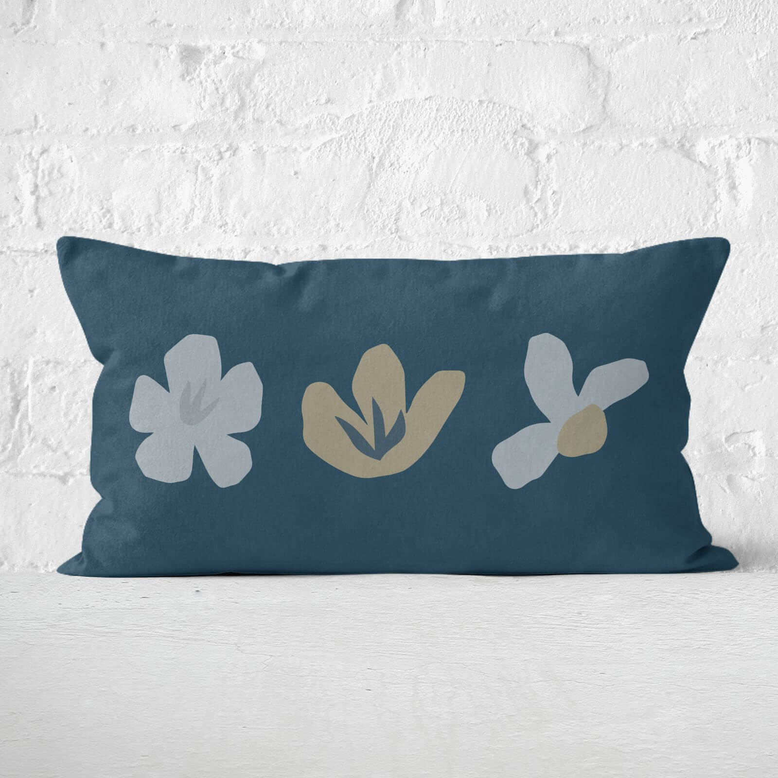 Abstract Flowers Rectangular Cushion - 30x50cm - Soft Touch