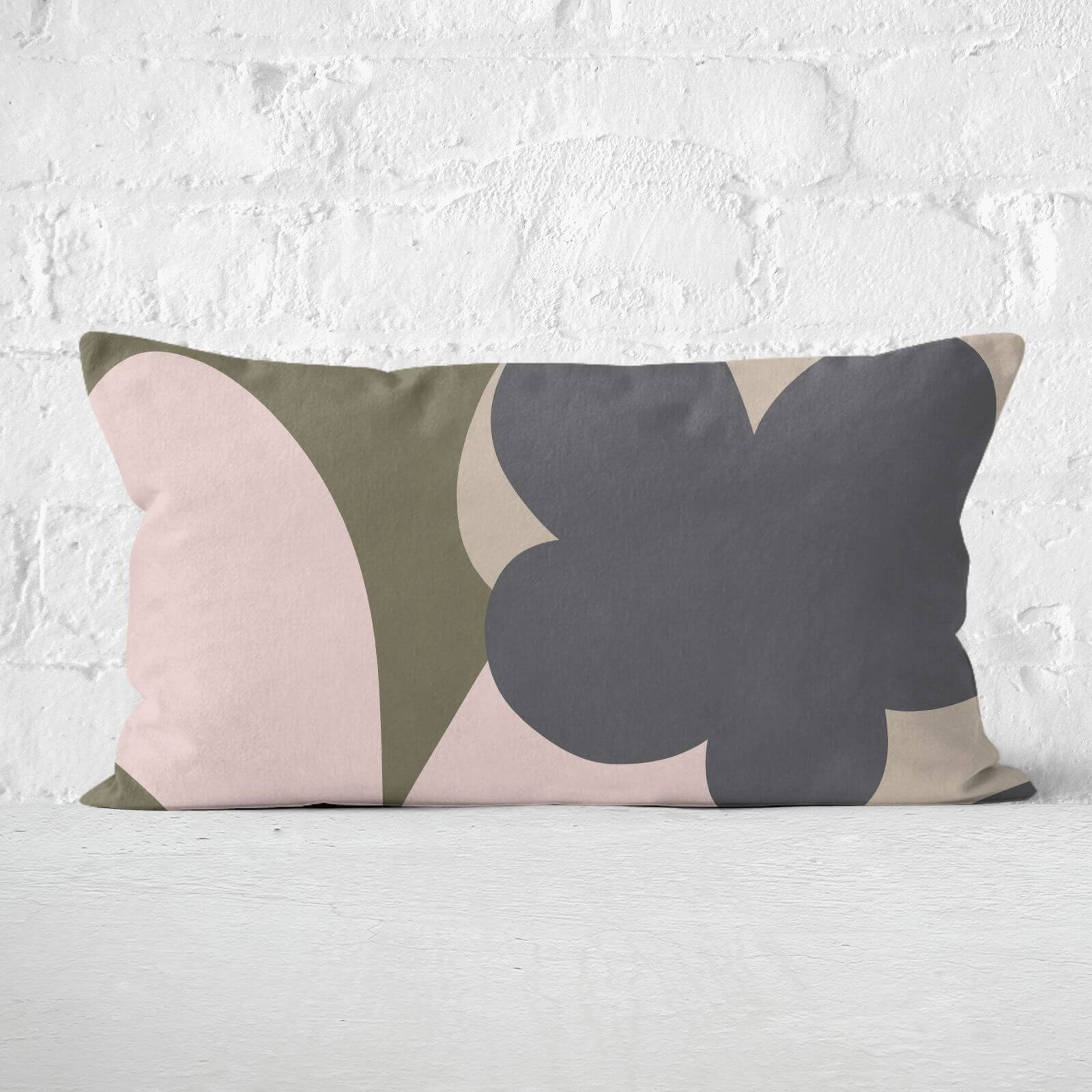 Abstract Natural Flowers Rectangular Cushion - 30x50cm - Soft Touch