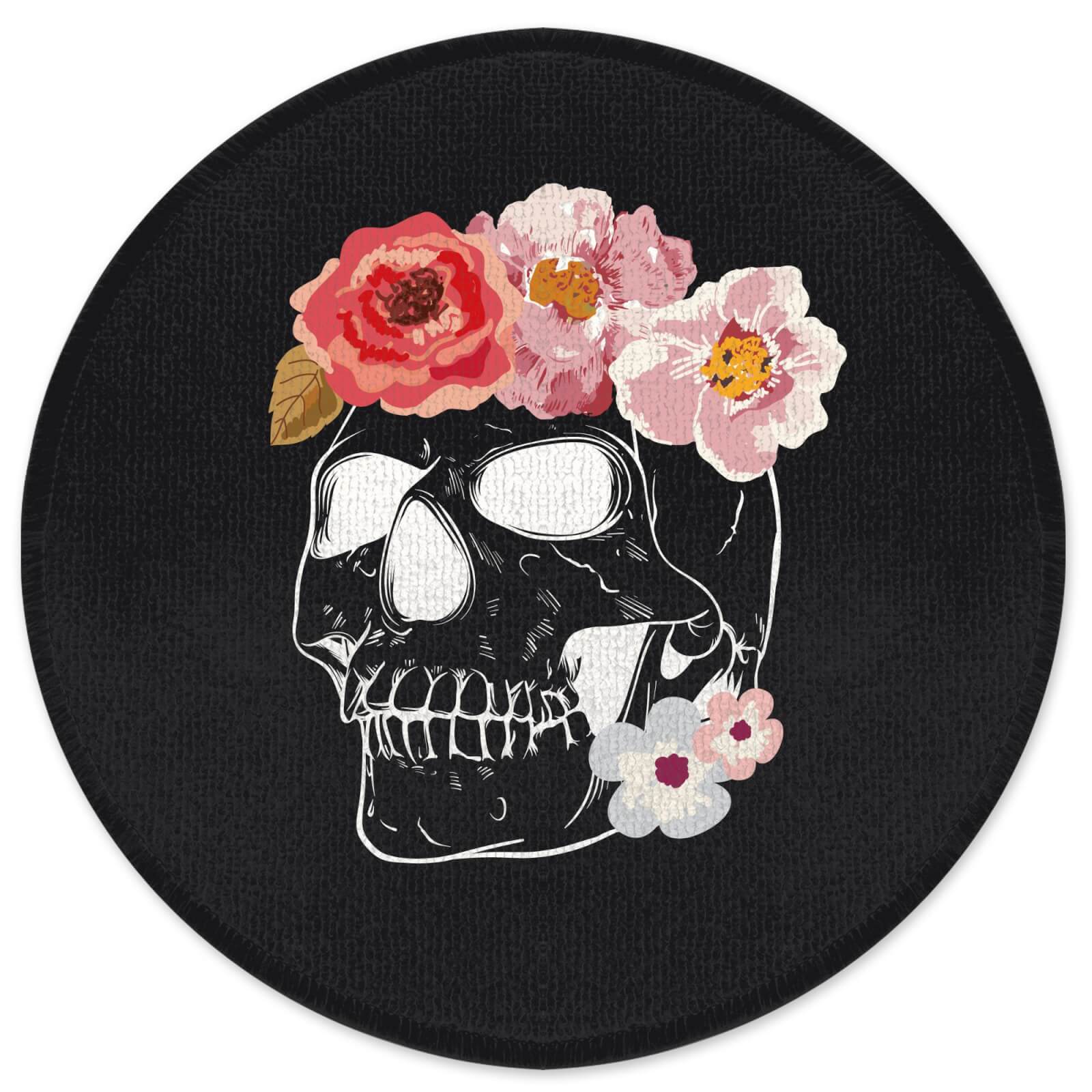 Decorsome Flower & Skull Round Bath Mat