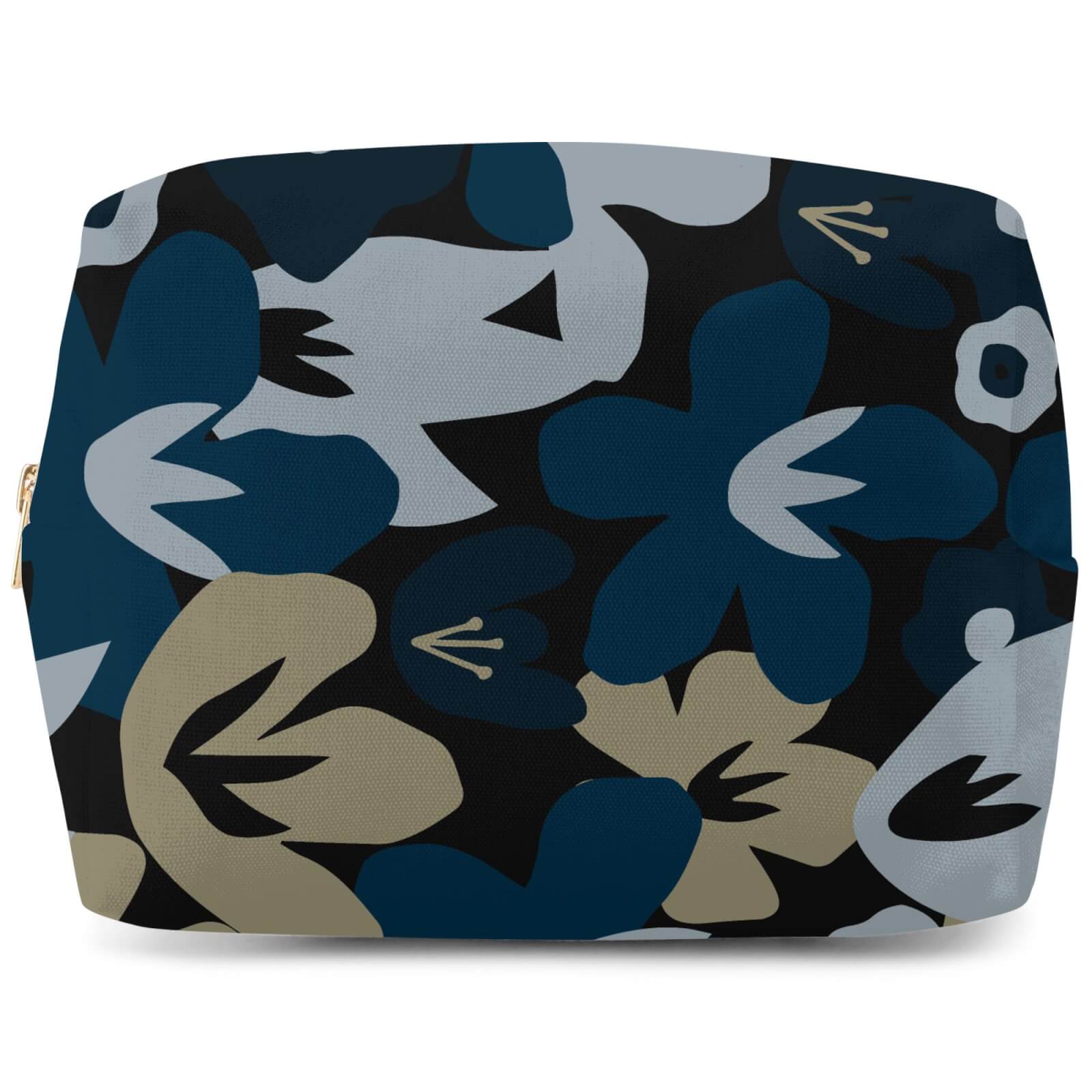 Navy Flowers Wash Bag