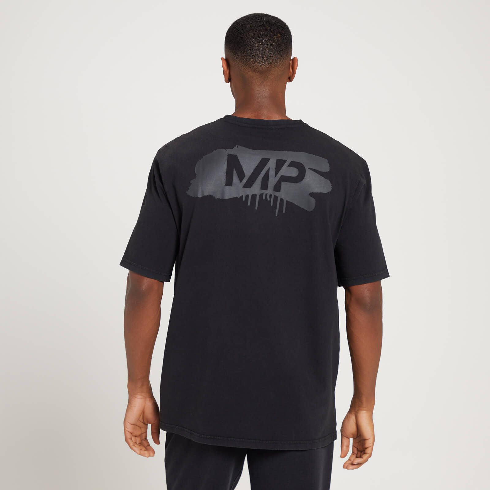mp men's adapt washed oversized short sleeve t-shirt - black - s