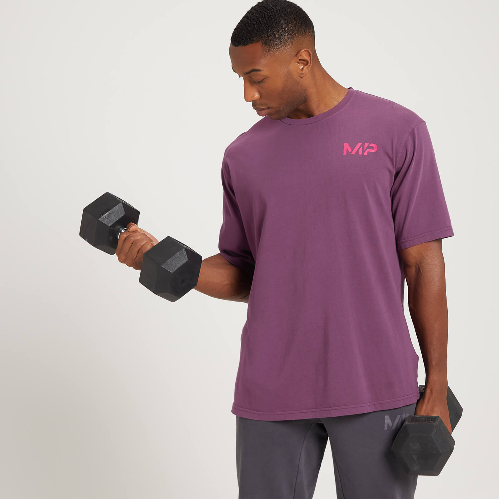 MP Men's Adapt Washed Oversized Short Sleeve T-Shirt - Dark Purple - XXS