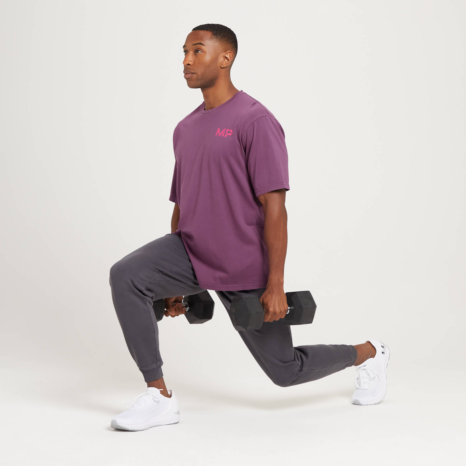 5059883056883 - Mens Adapt Washed Oversized Short Sleeve T-Shirt — Dunkellila - L