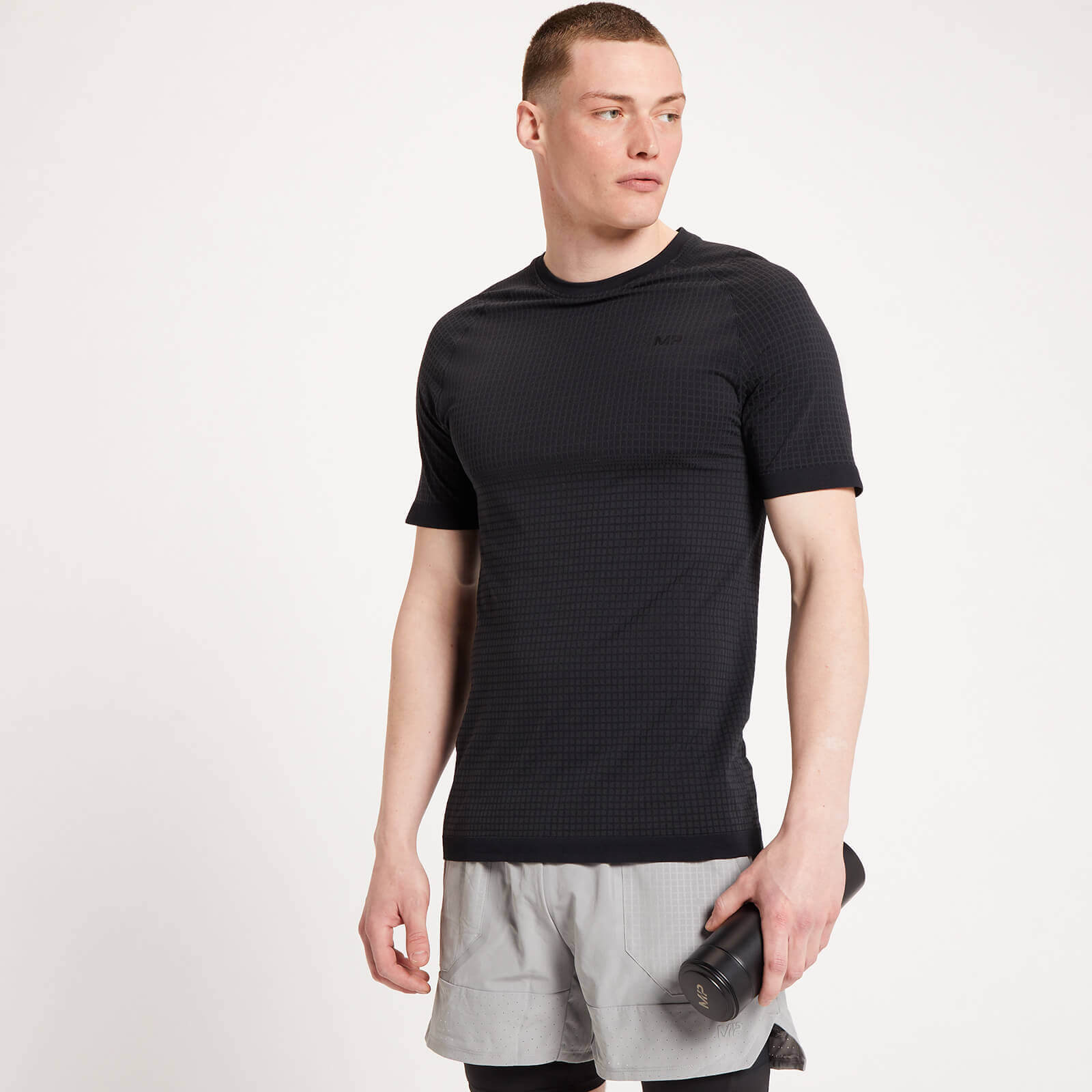 Edition Limitée T-shirt à manches courtes sans coutures MP Tempo Ultra pour hommes – Noir - XL