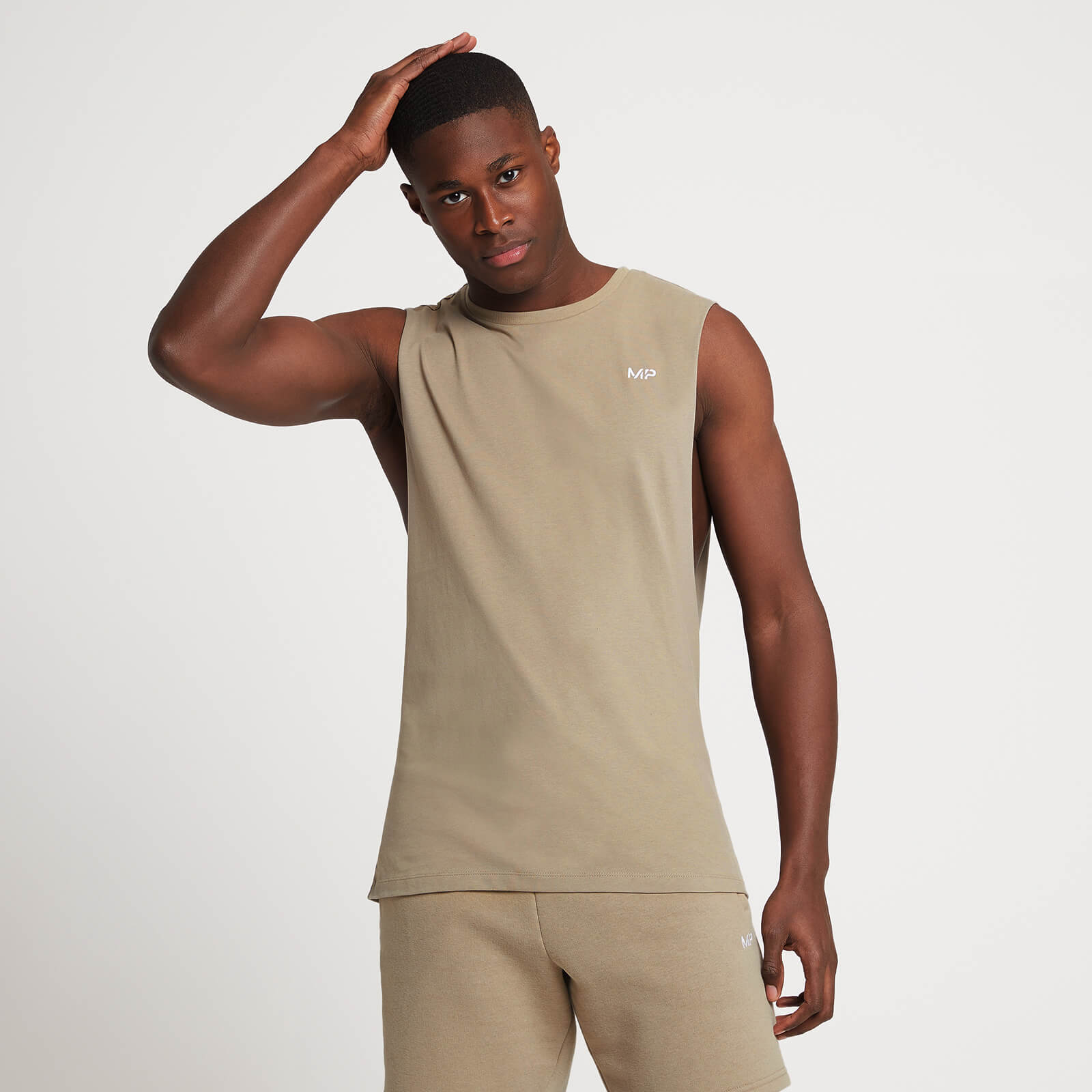 MP Men's Rest Day Drop Armhole Tank Top - Taupe - XS