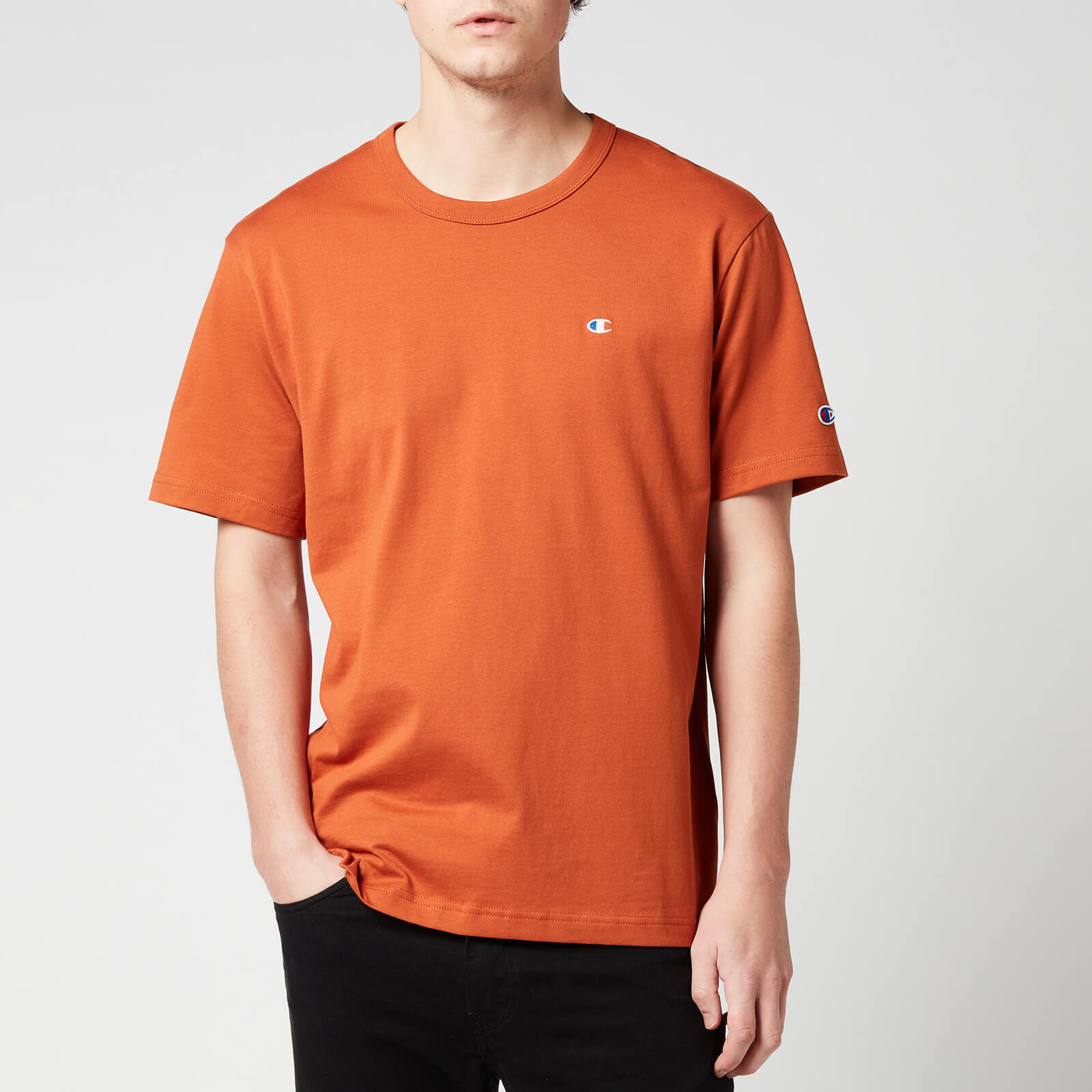 Champion Men's Small Chest Logo T-Shirt - Burnt Orange - M