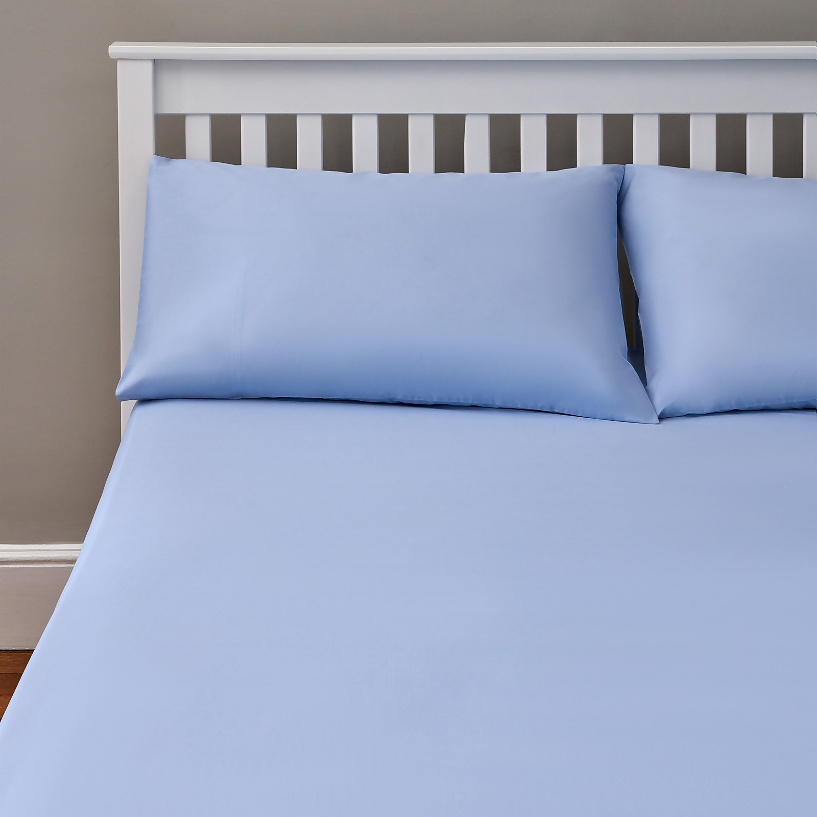 Photo of The Willow Manor Easy Care Percale Double Fitted Sheet - Light Blue