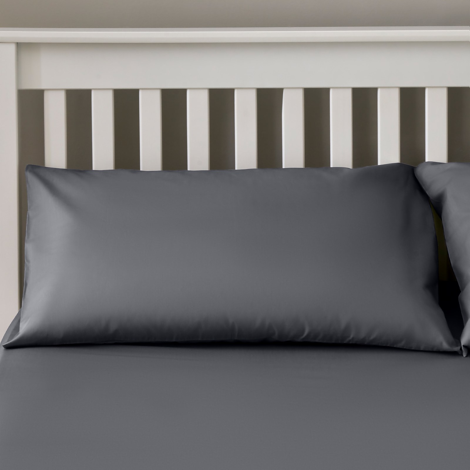 Photo of The Willow Manor Easy Care Pillowcase Pair - Charcoal
