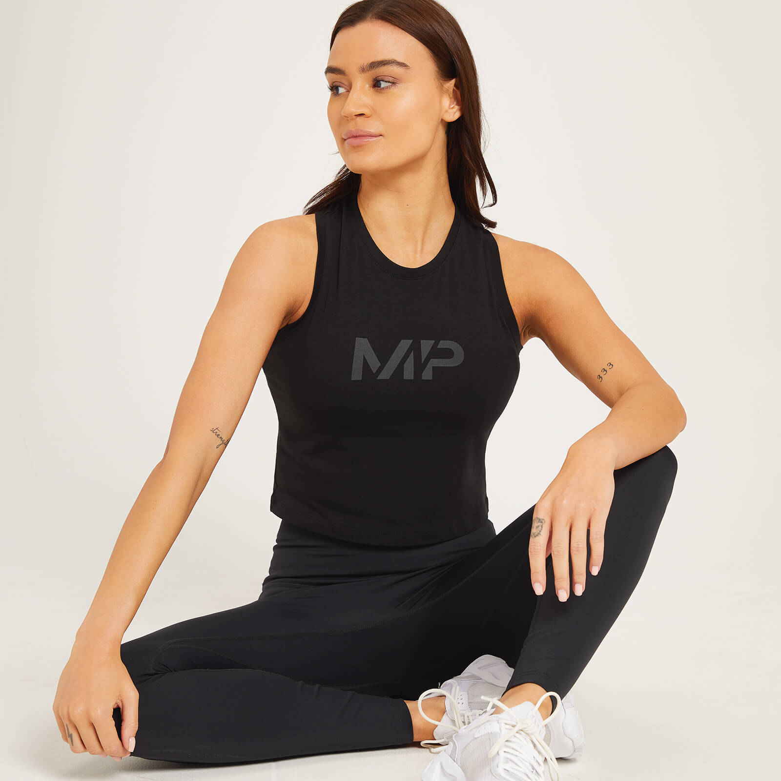 Camiseta corta sin mangas y con espalda nadadora Adapt para mujer de MP - Negro - XL