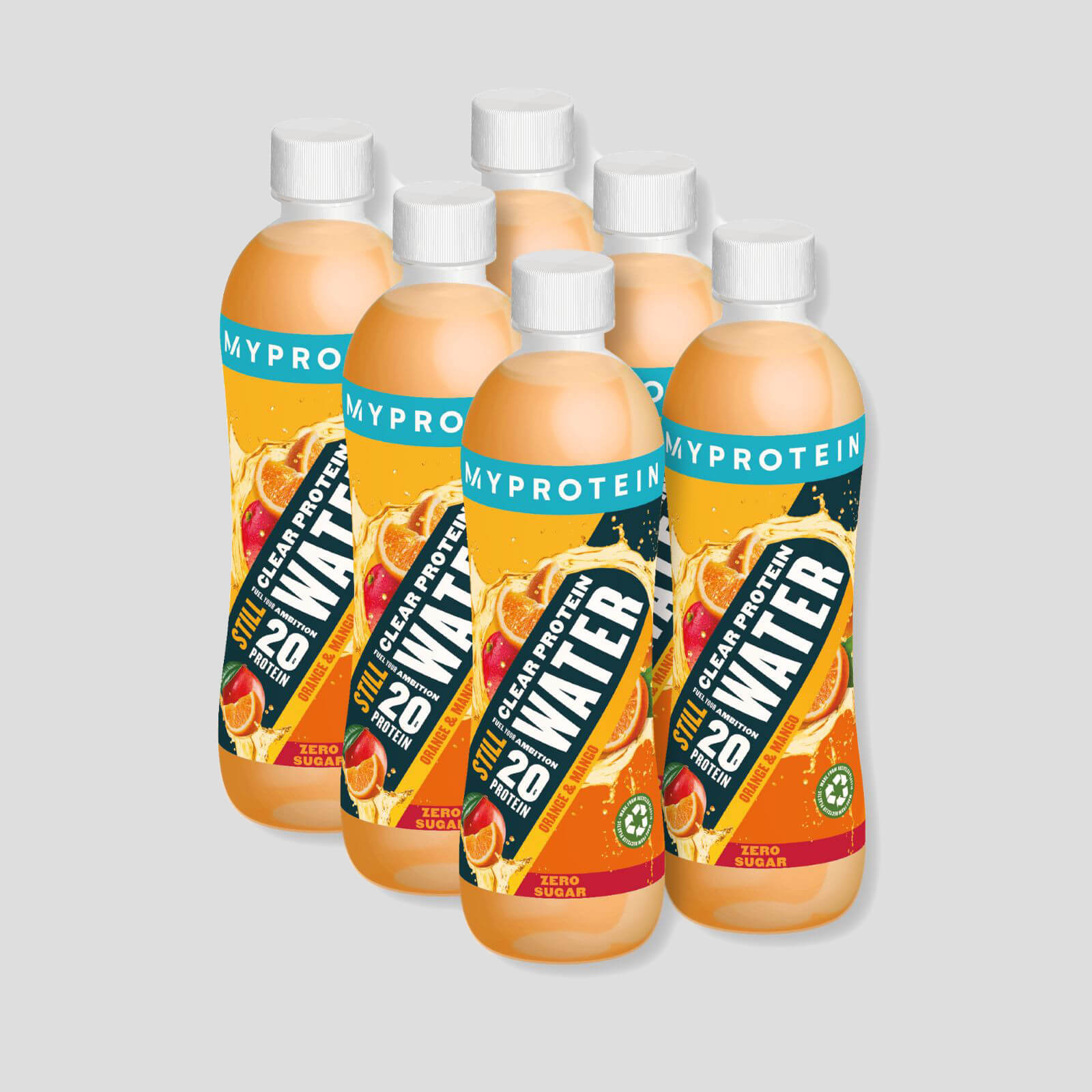 Image of Acqua Proteica – Pronta da Bere (Confezione da 6) - 6 Pack - Arancia e Mango