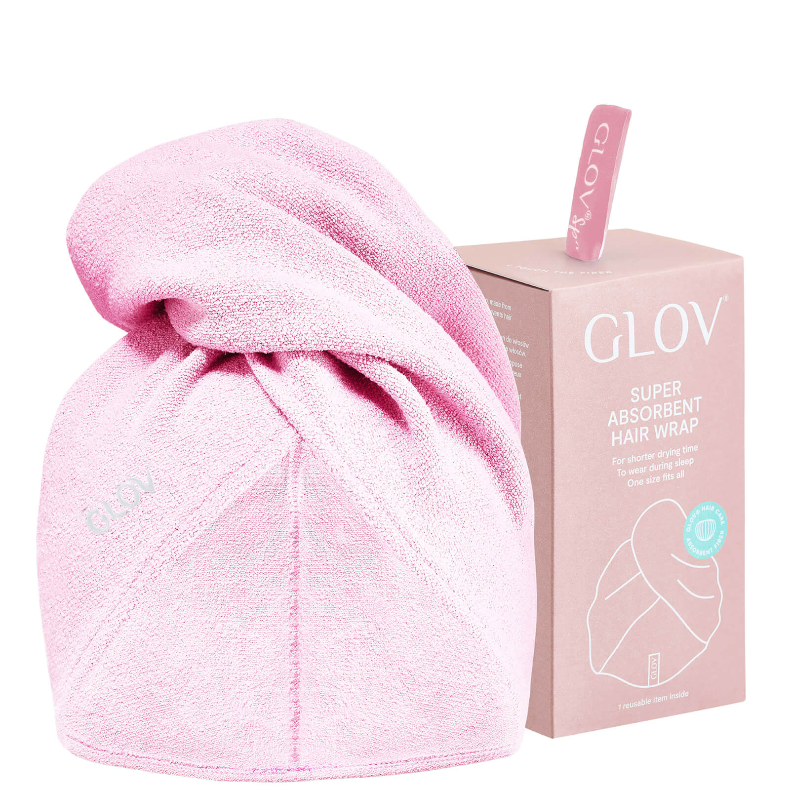 GLOV(r) Ultra-Absorbent Hair Towel Wrap - Pink