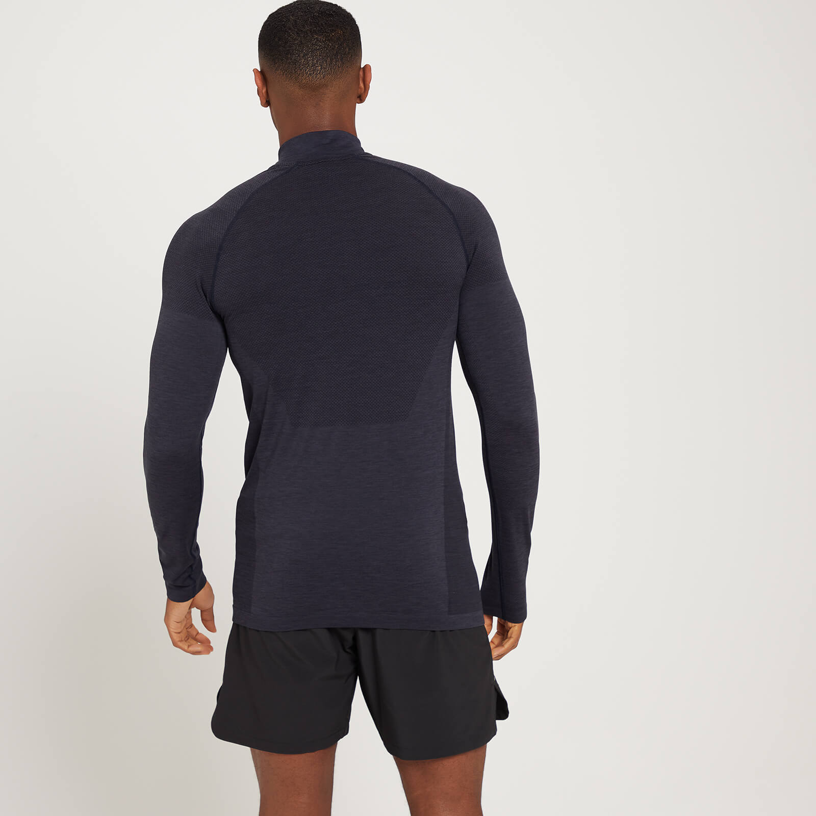 5059883084947 - Essential Seamless Oberteil mit 1 4-Reißverschluss für Herren - Schwarz meliert - S 5059883084947 - Essential Seamless Oberteil mit 1 4-Reißverschluss für Herren - Schwarz meliert - S
