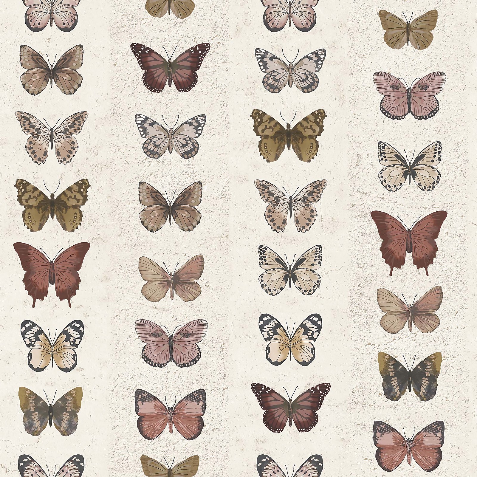 Photo of Organic Textures Jewel Butterflies Beige Wallpaper