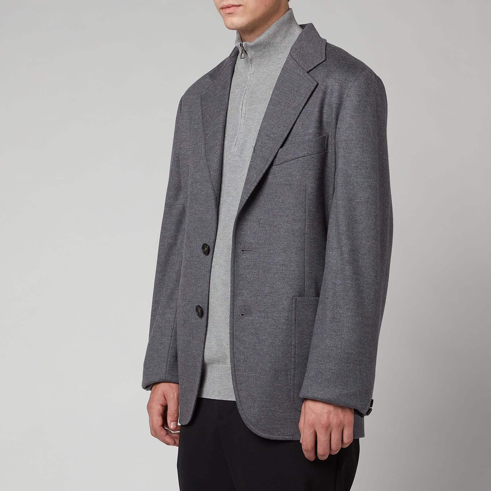 Lanvin Men's Single Breasted Deconstructed Jacket - Dark Grey - 50/L