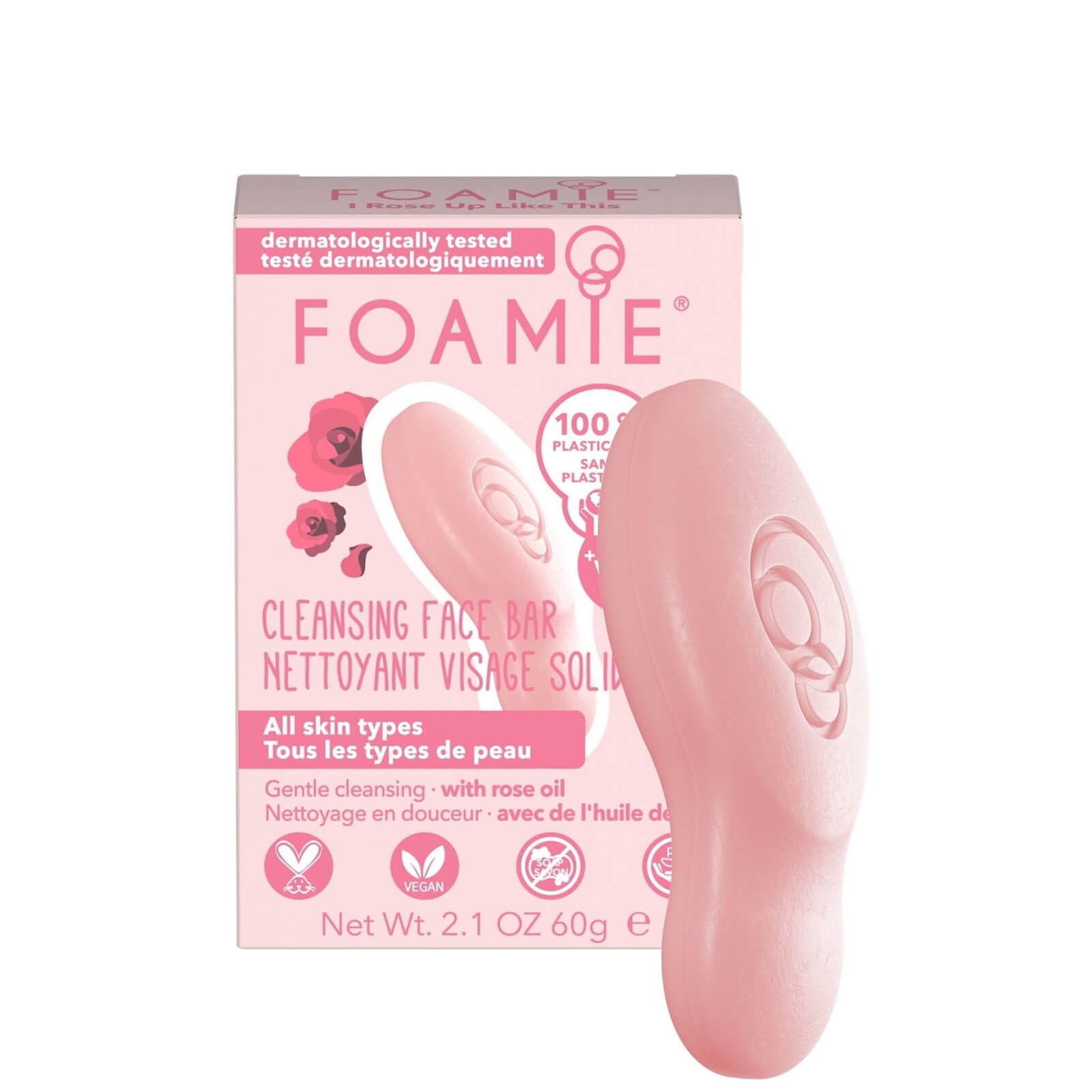 FOAMIE Face Bar Rose Oil and Vitamin B3 for All Skin Types 68g